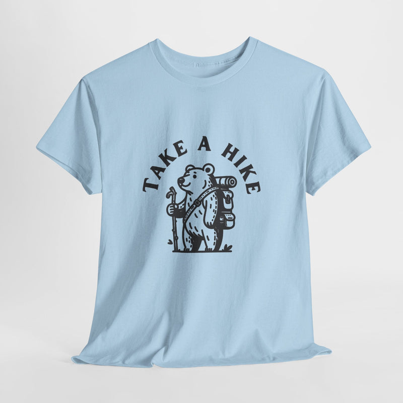 Light blue Take a Hike bear t-shirt
