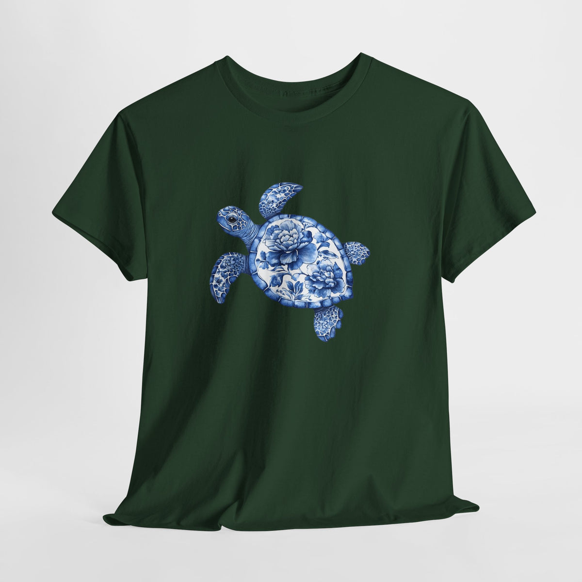 Sea turtle t-shirt with a hand-painted blue watercolor sea turtle