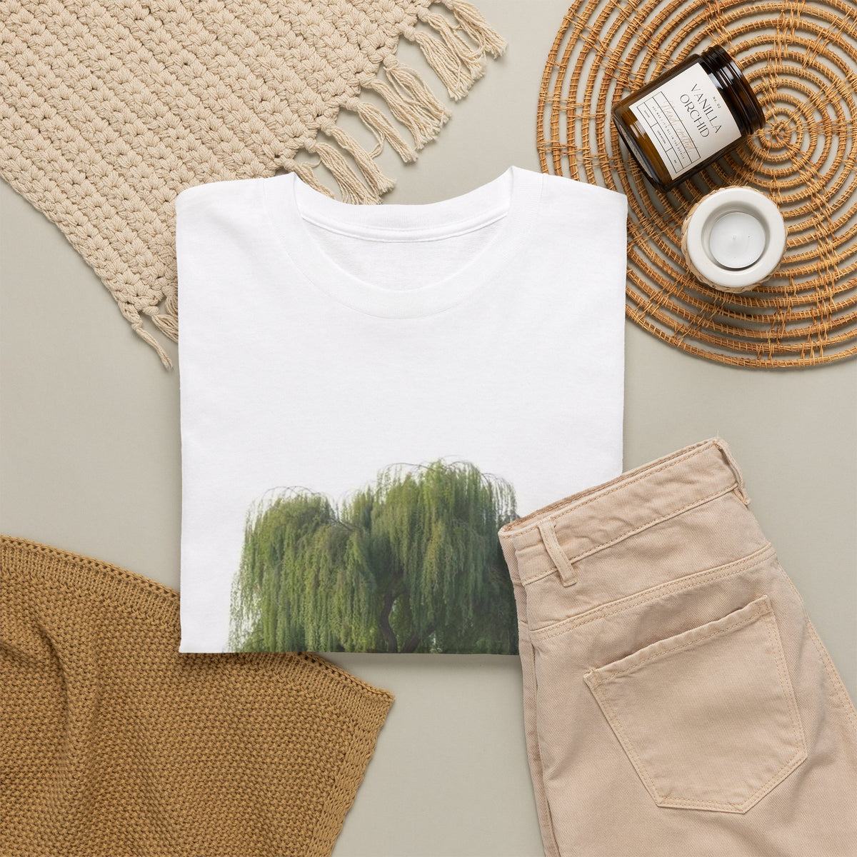 Weeping willow t-shirt with a watercolor willow tree illustration