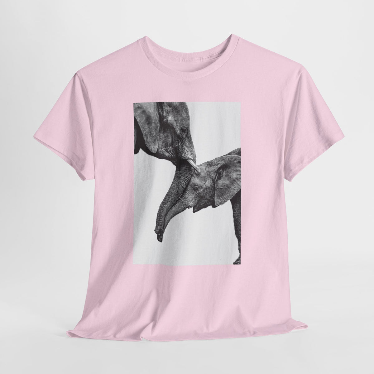 Elephant t-shirt with a black-and-white elephant photograph