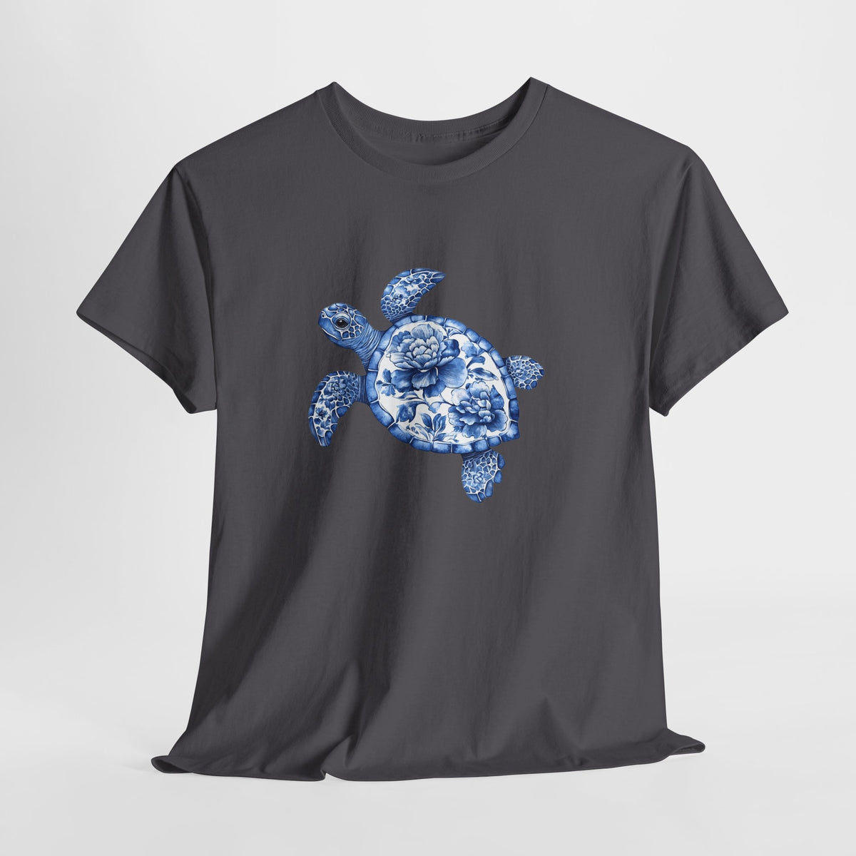 Sea turtle t-shirt with a hand-painted blue watercolor sea turtle