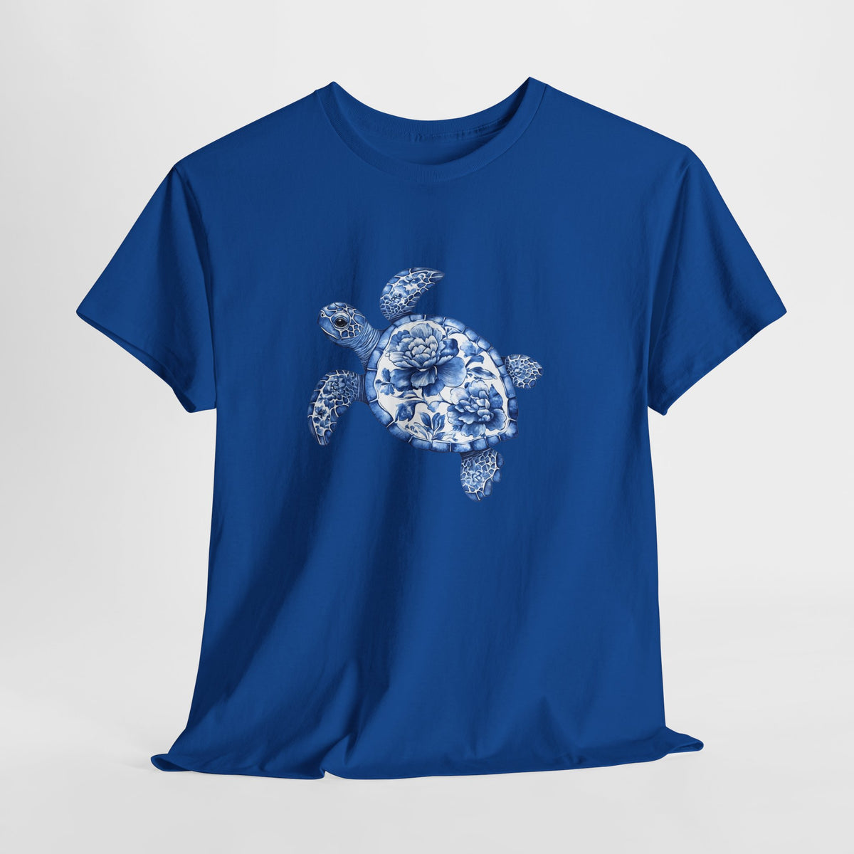 Sea turtle t-shirt with a hand-painted blue watercolor sea turtle