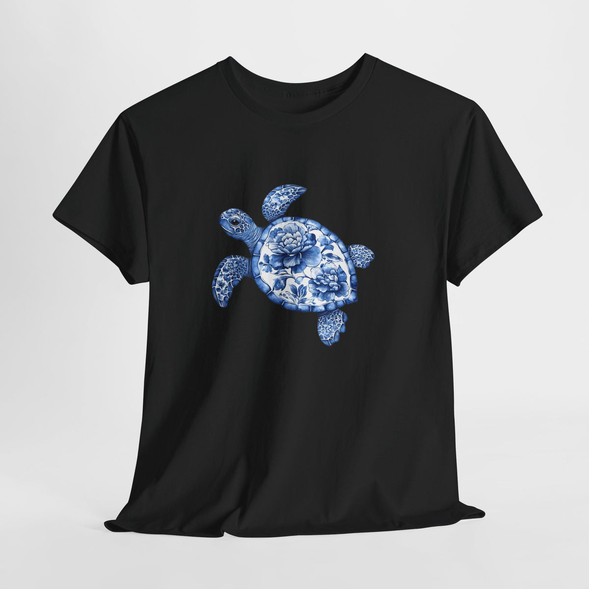 Sea turtle t-shirt with a hand-painted blue watercolor sea turtle