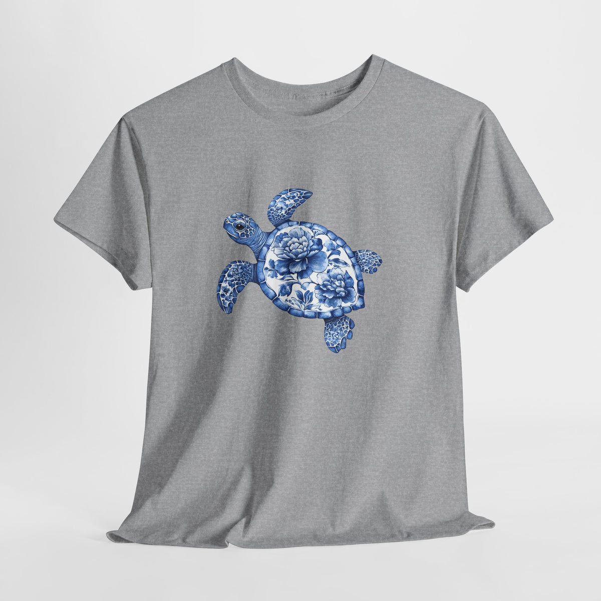 Sea turtle t-shirt with a hand-painted blue watercolor sea turtle