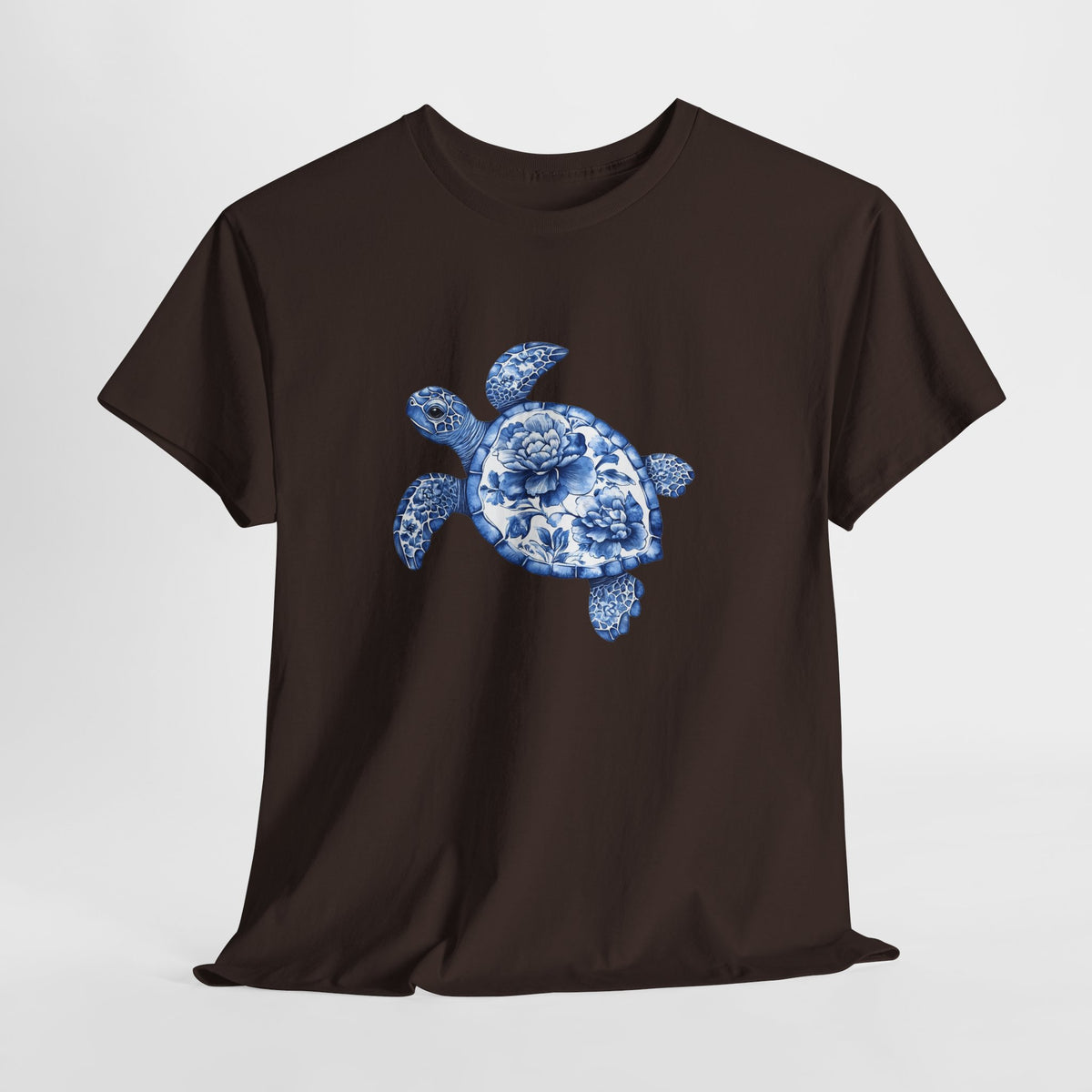 Sea turtle t-shirt with a hand-painted blue watercolor sea turtle
