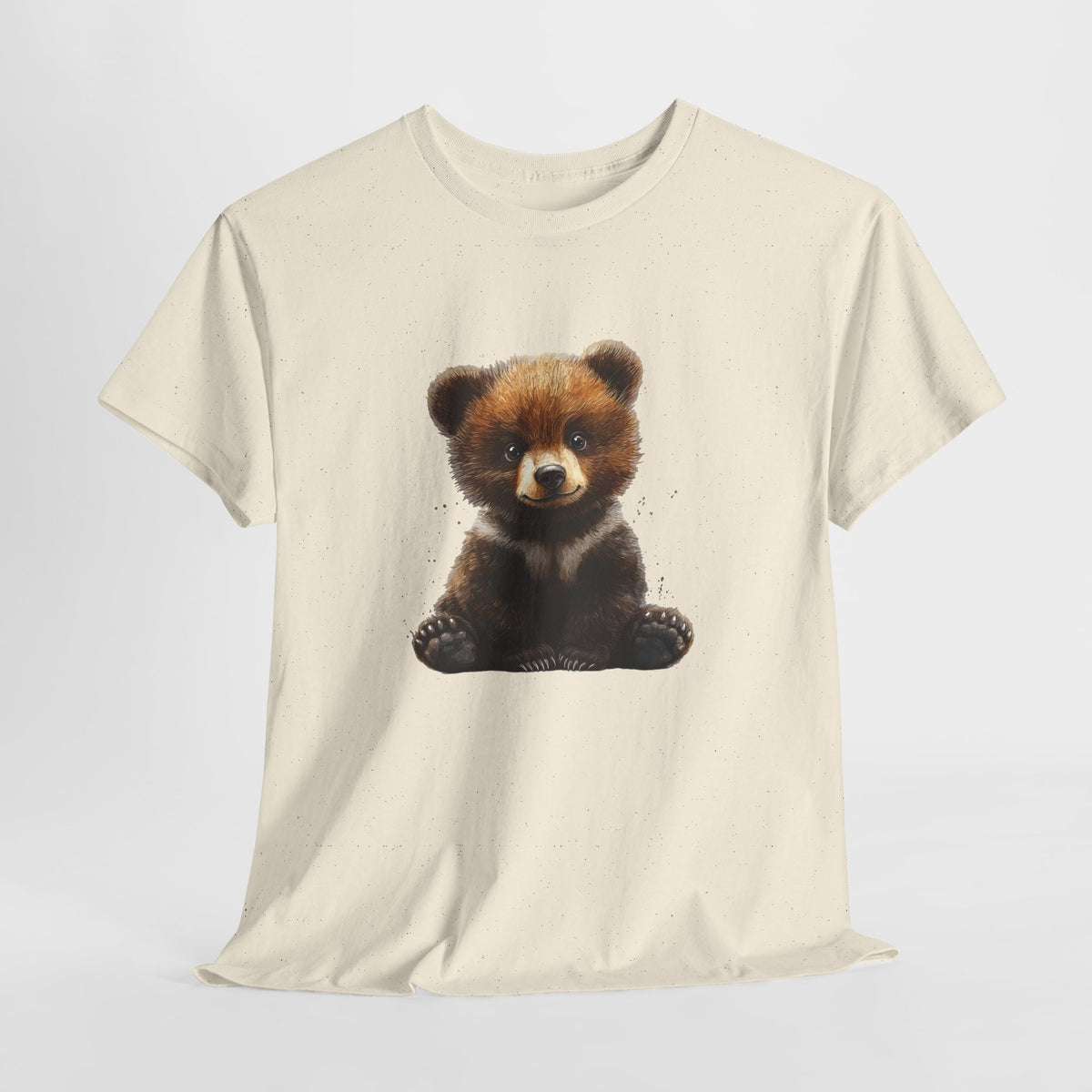 Bear shirt with a painterly bear cub illustration