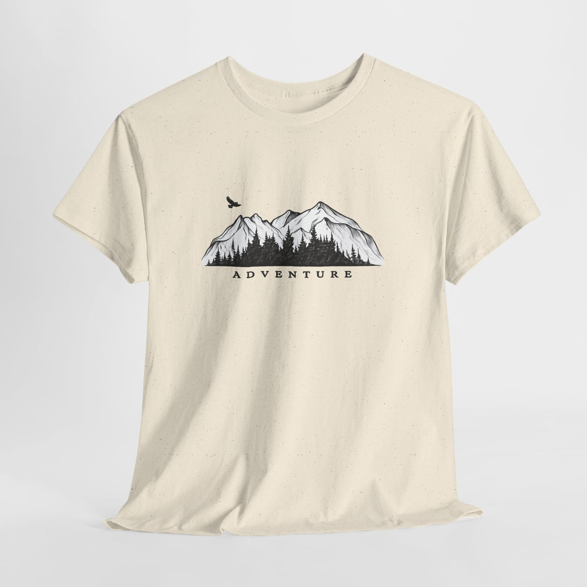 Mountain t-shirt with a hand-drawn mountain sketch and the word ADVENTURE