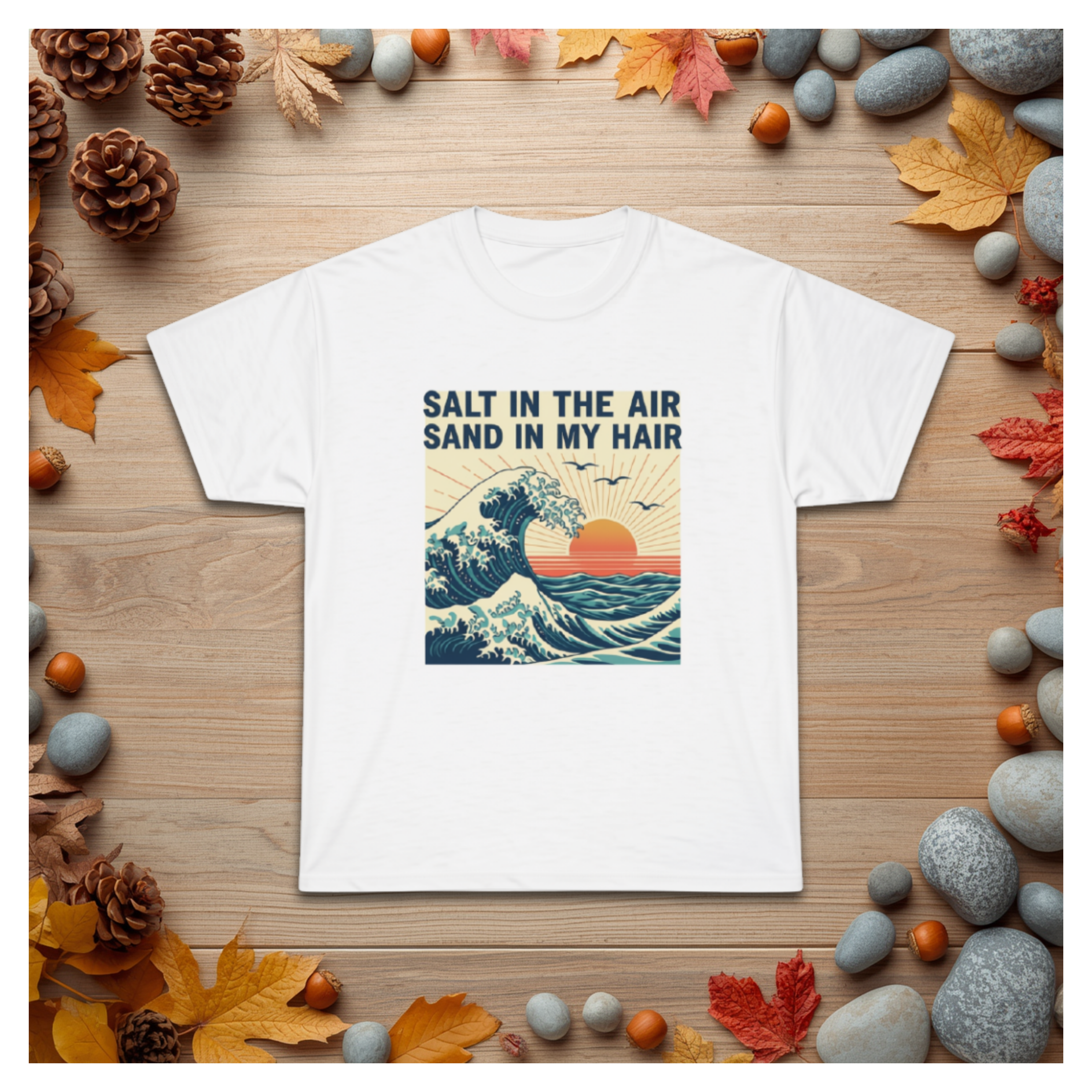 Salt in the Air Tee – Vintage Beach Sunset Graphic T‑Shirt