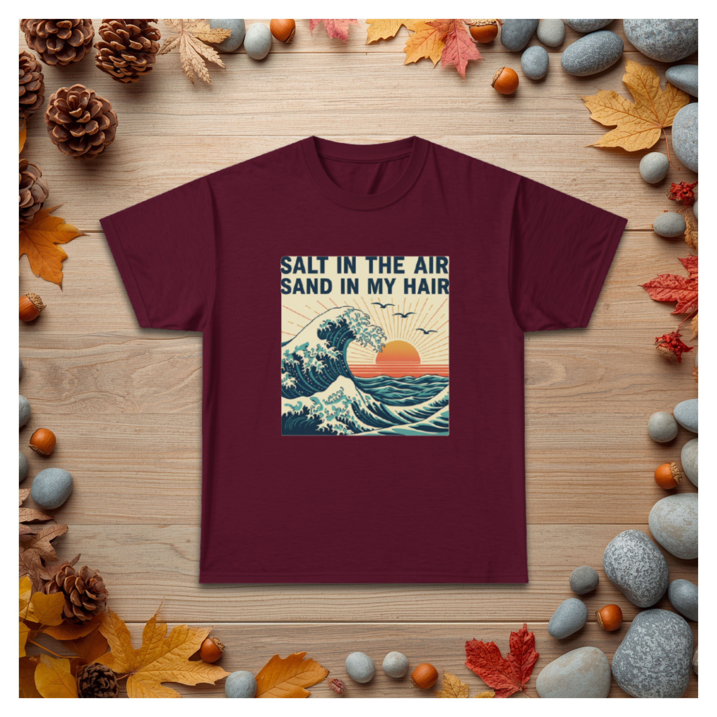 Salt in the Air Tee – Vintage Beach Sunset Graphic T‑Shirt