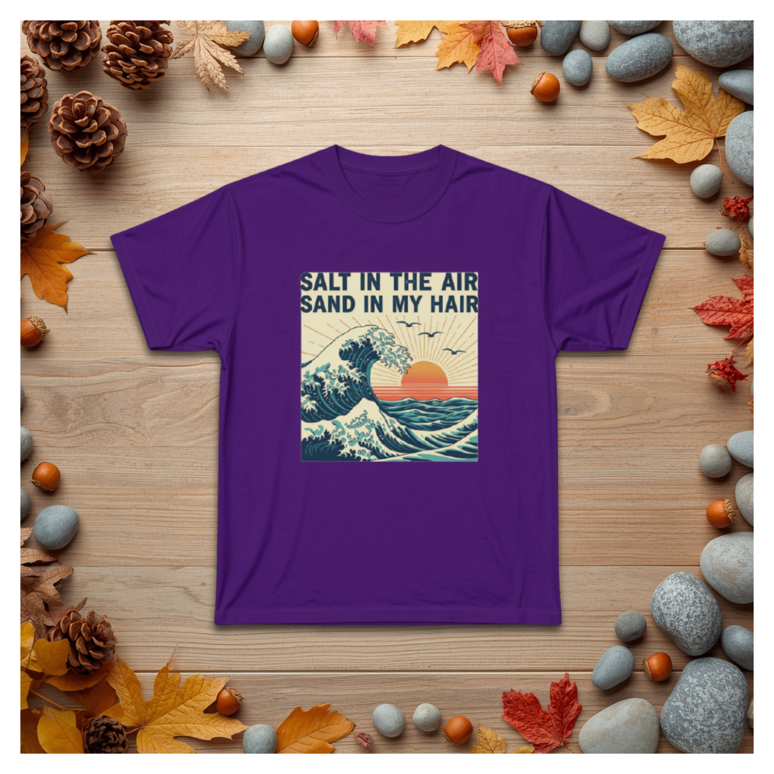 Salt in the Air Tee – Vintage Beach Sunset Graphic T‑Shirt