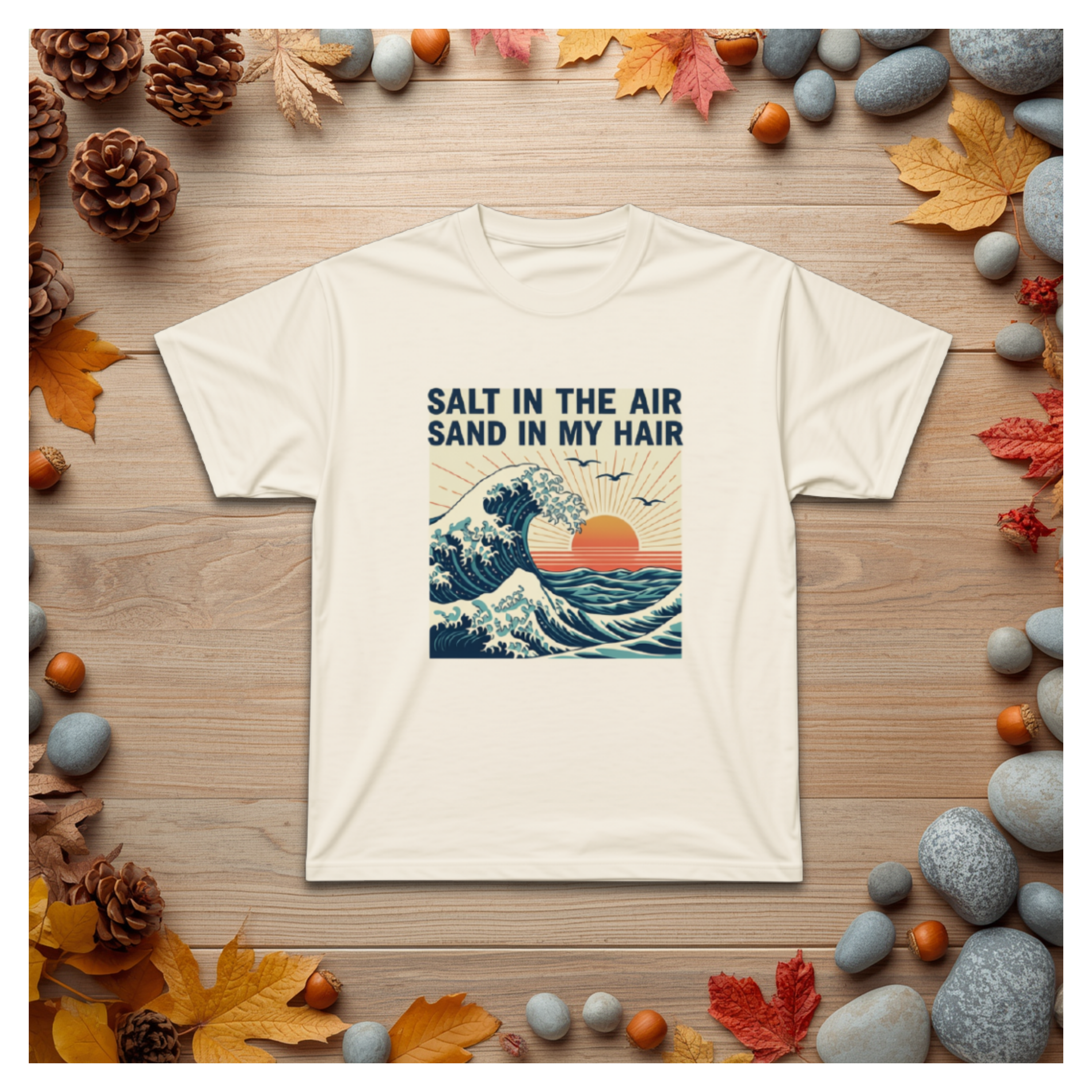 Salt in the Air Tee – Vintage Beach Sunset Graphic T‑Shirt