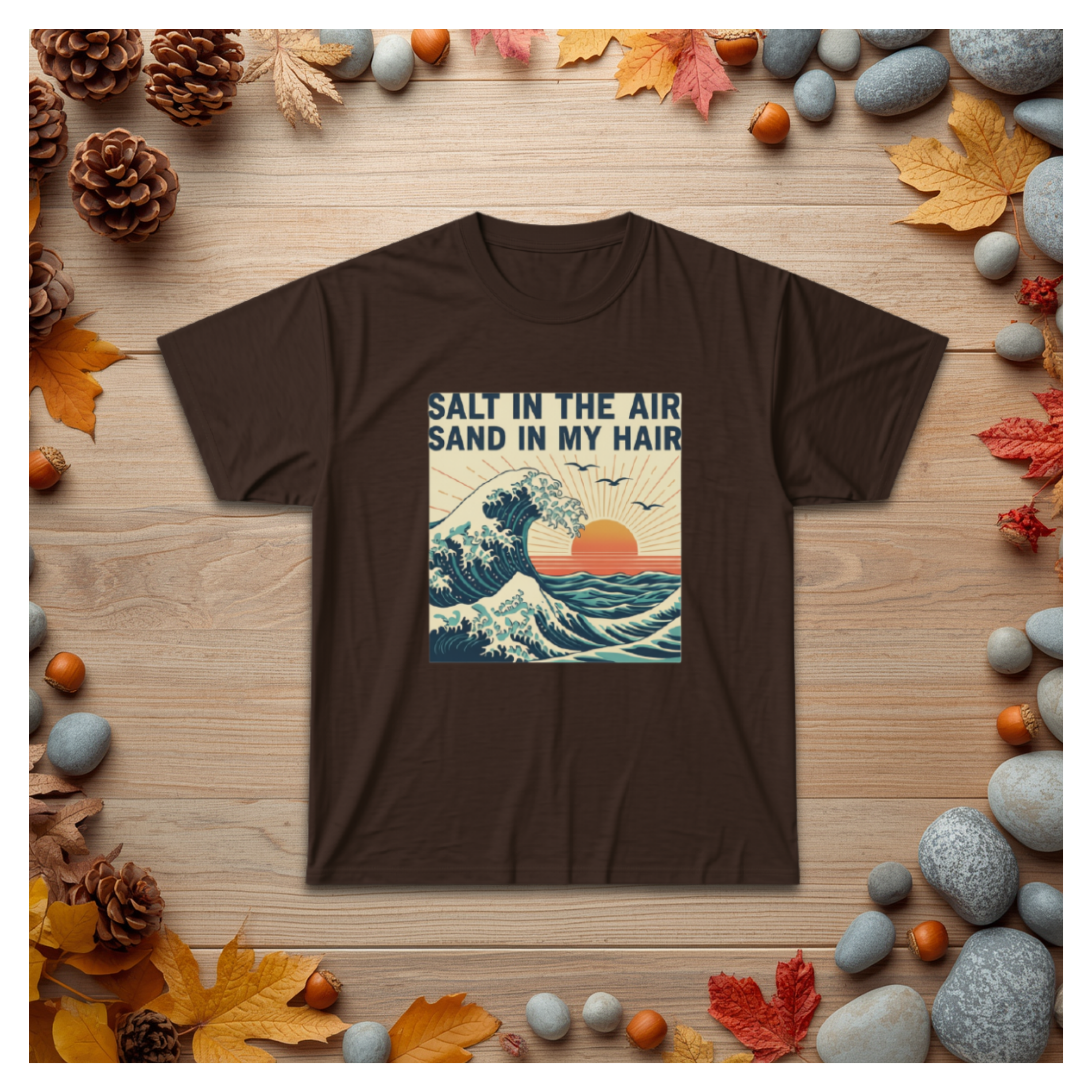 Salt in the Air Tee – Vintage Beach Sunset Graphic T‑Shirt