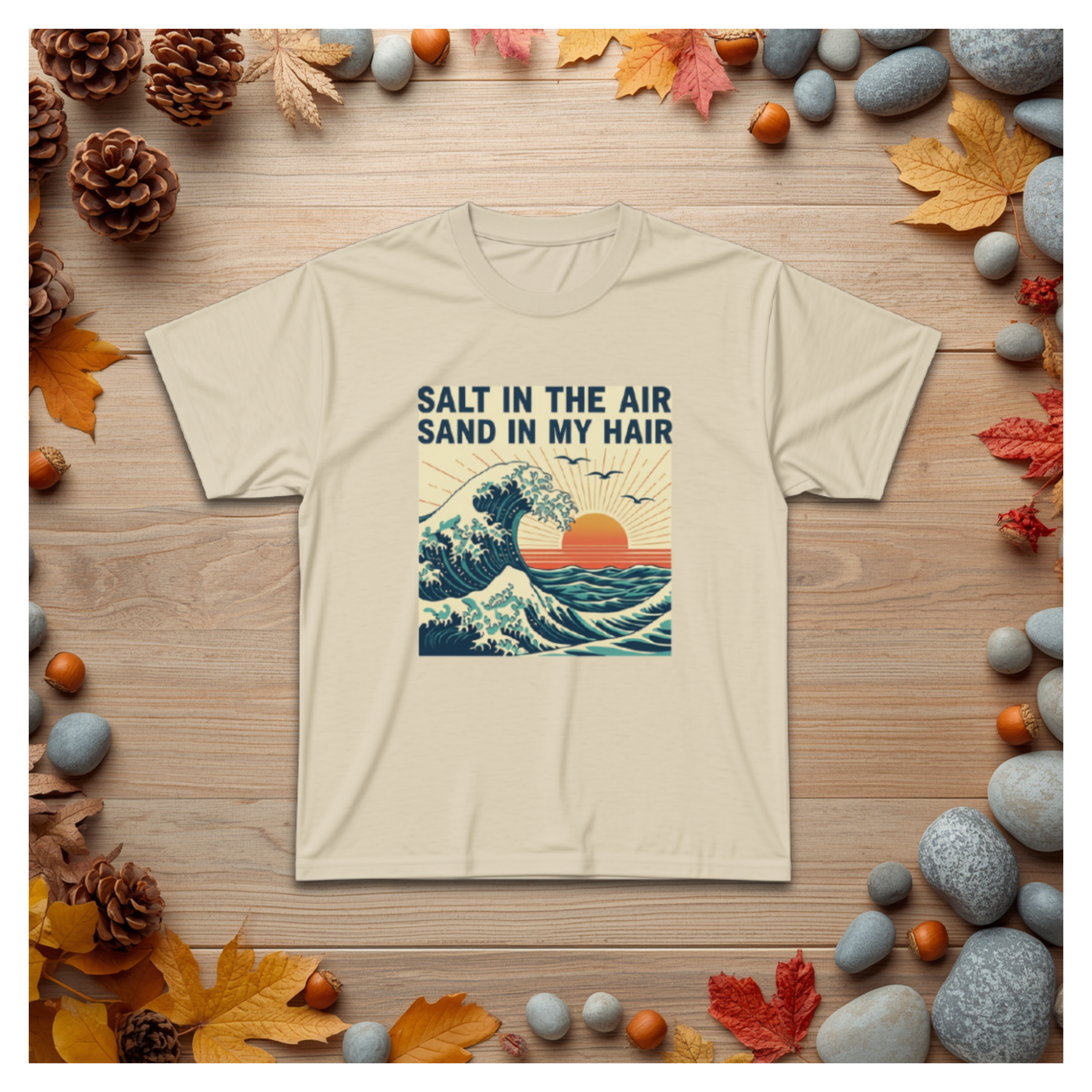 Salt in the Air Tee – Vintage Beach Sunset Graphic T‑Shirt