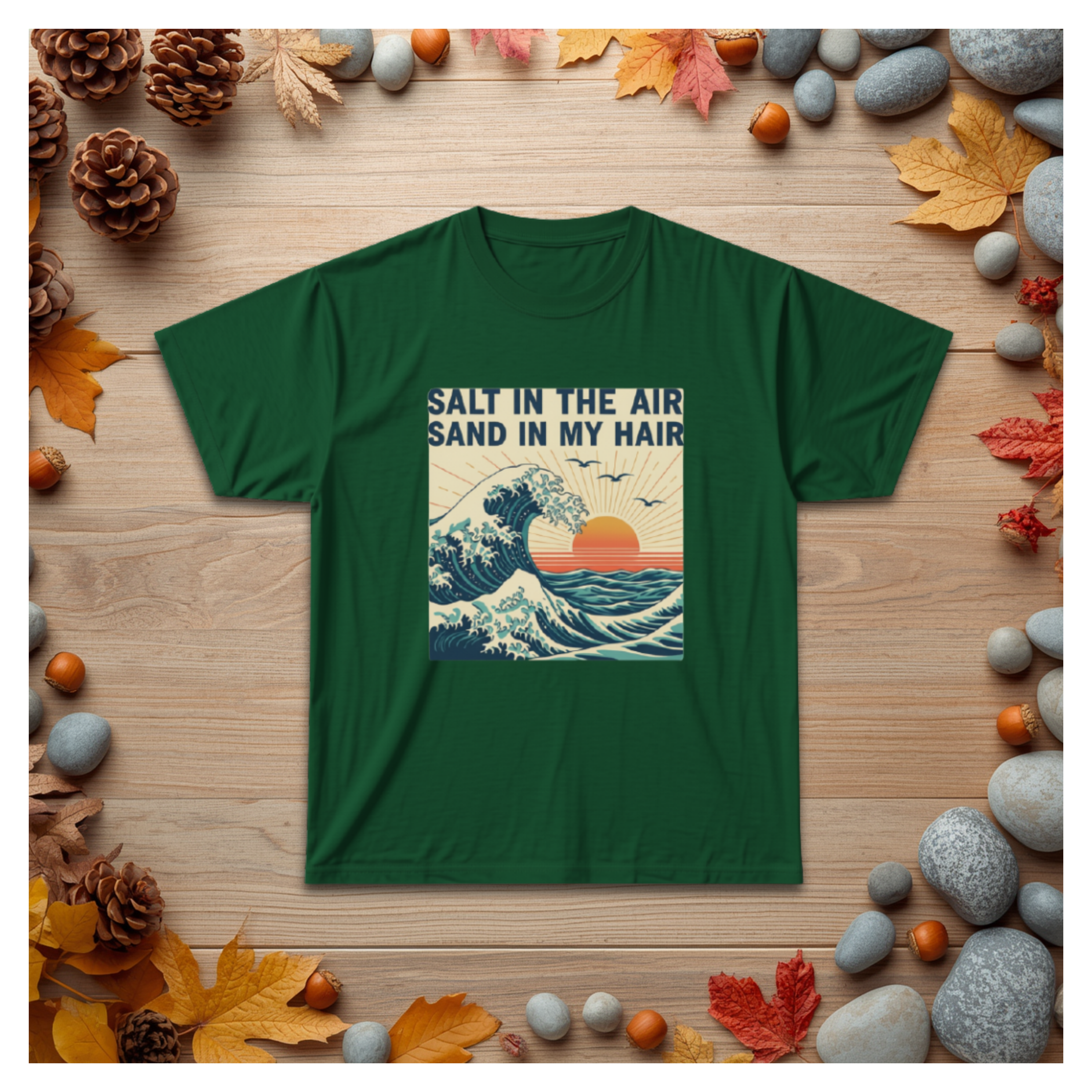 Salt in the Air Tee – Vintage Beach Sunset Graphic T‑Shirt
