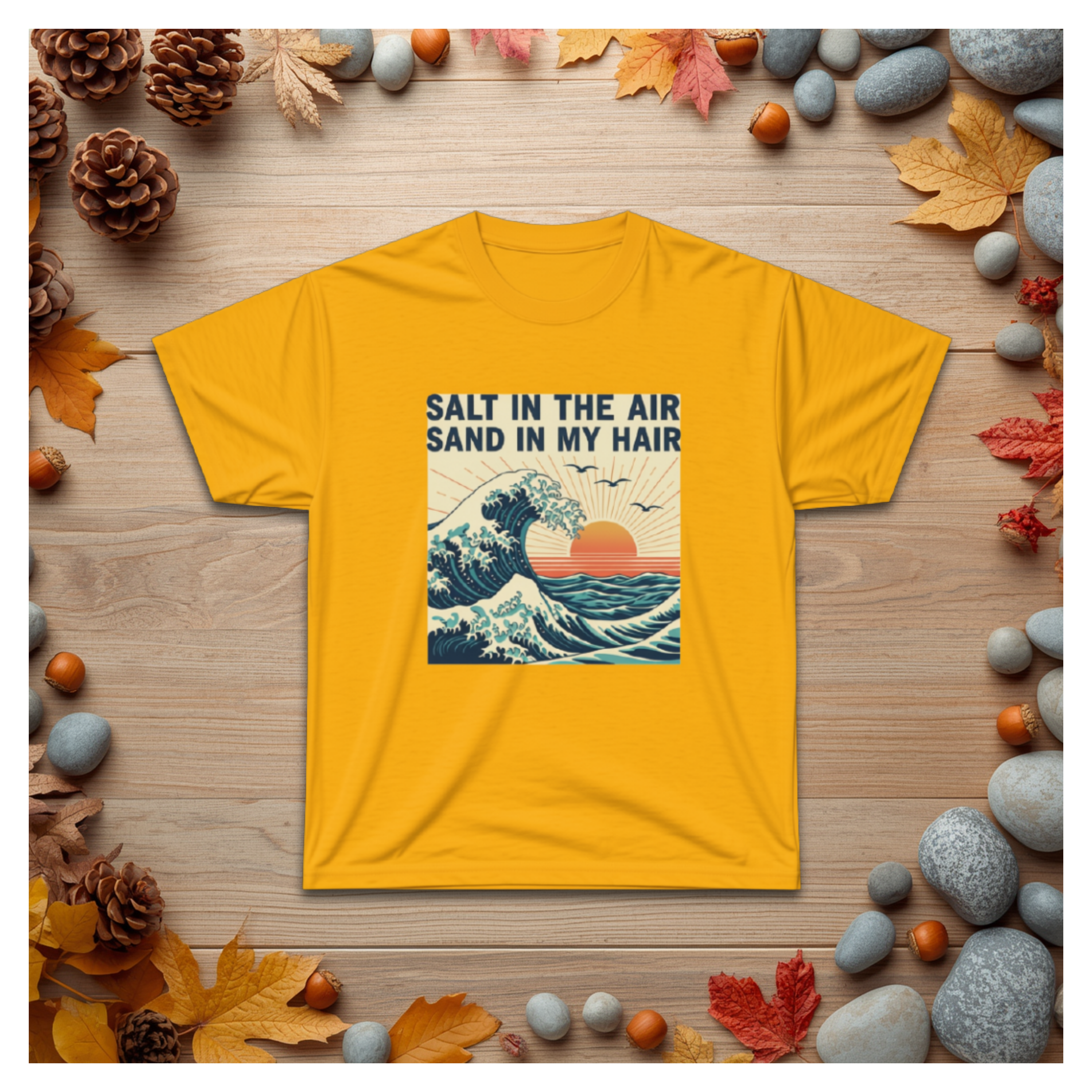 Salt in the Air Tee – Vintage Beach Sunset Graphic T‑Shirt