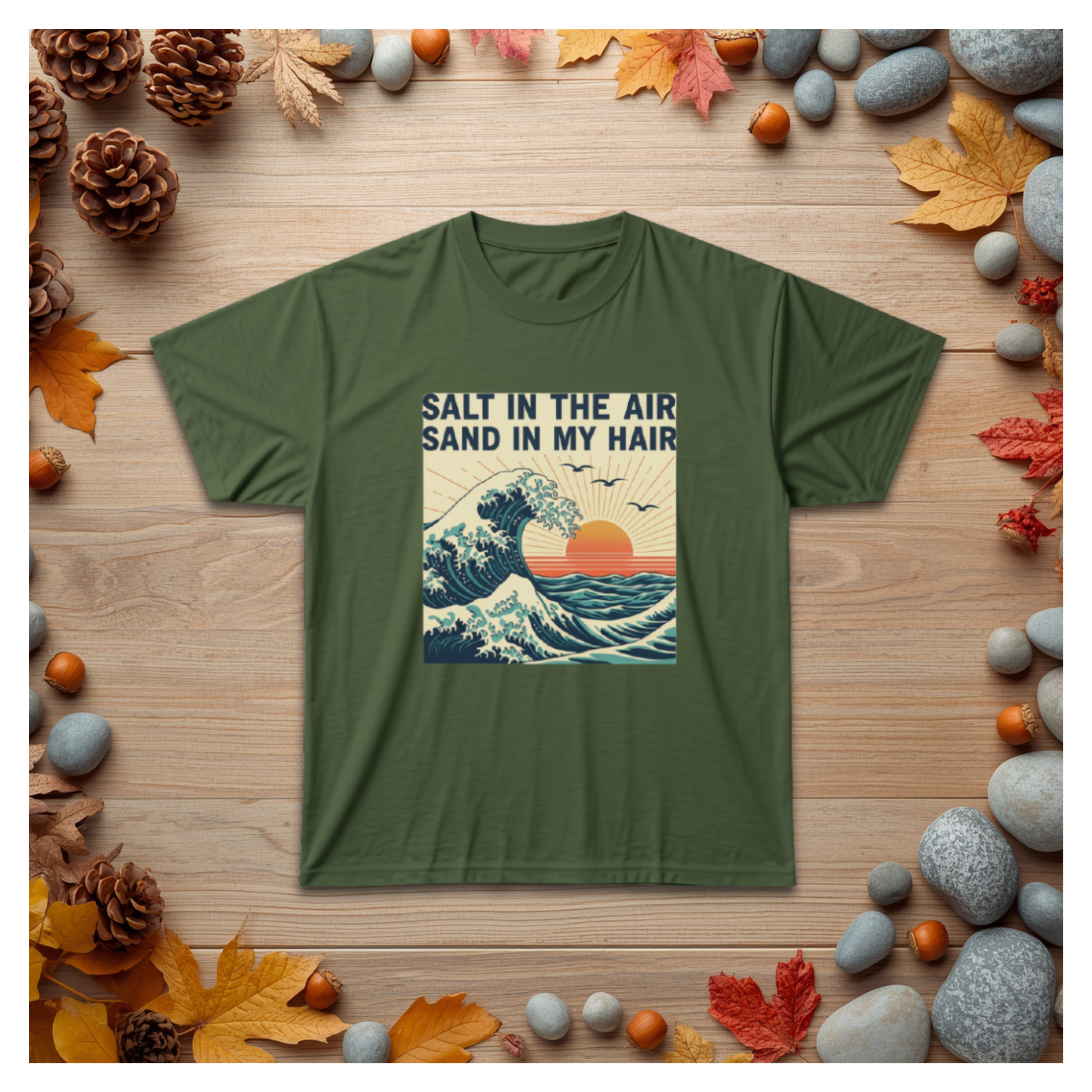 Salt in the Air Tee – Vintage Beach Sunset Graphic T‑Shirt