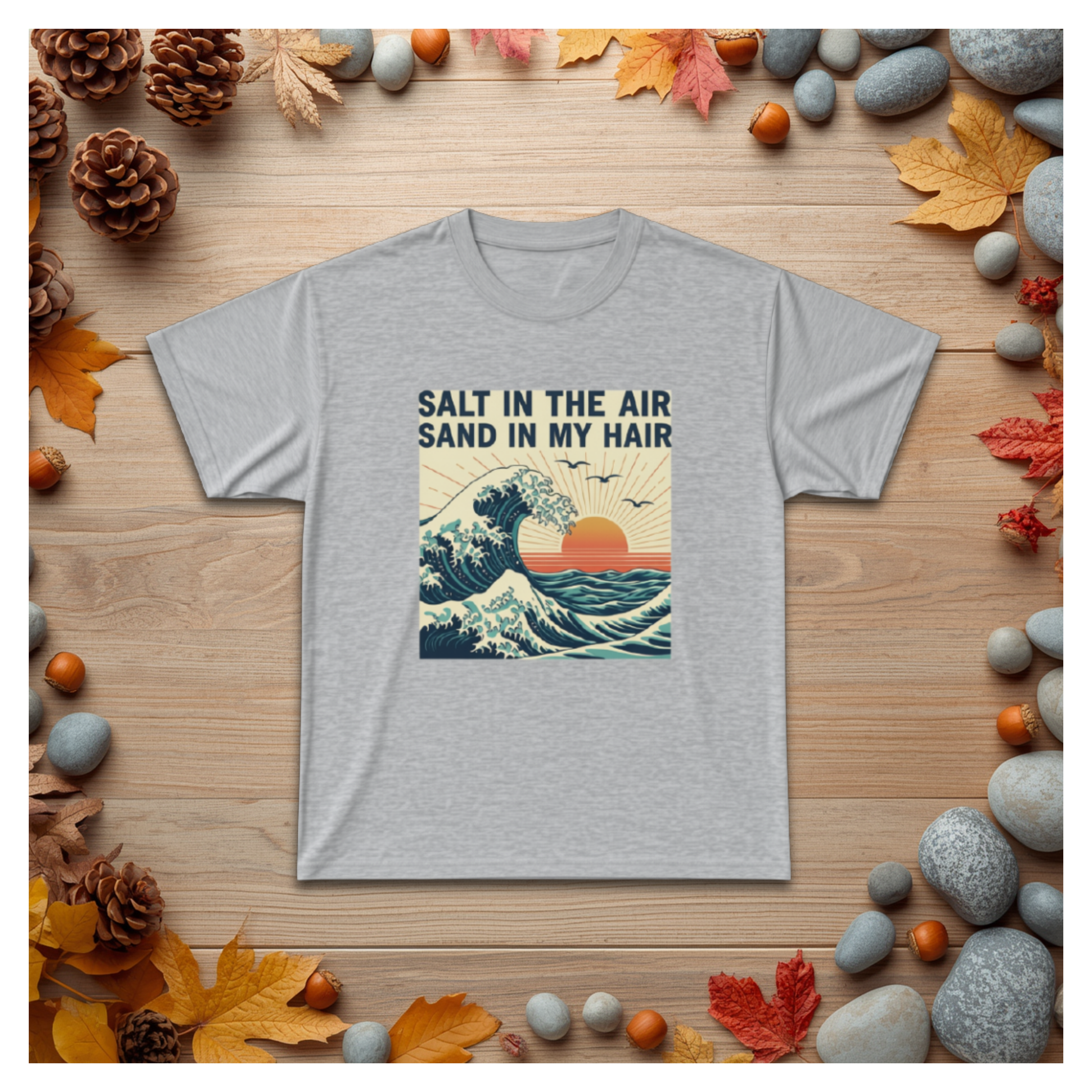 Salt in the Air Tee – Vintage Beach Sunset Graphic T‑Shirt