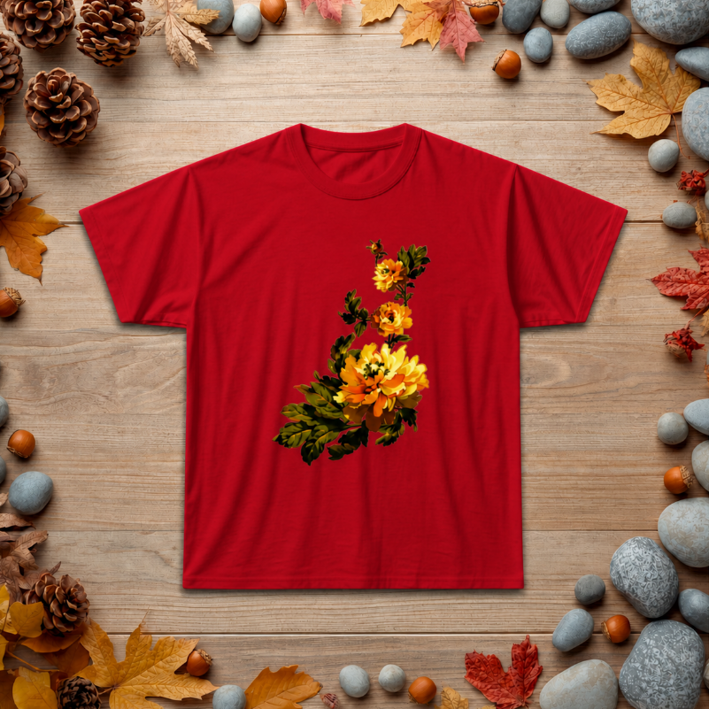 Floral Yellow Rose T‑Shirt — Vintage Garden Graphic Tee