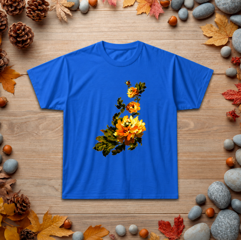 Floral Yellow Rose T‑Shirt — Vintage Garden Graphic Tee