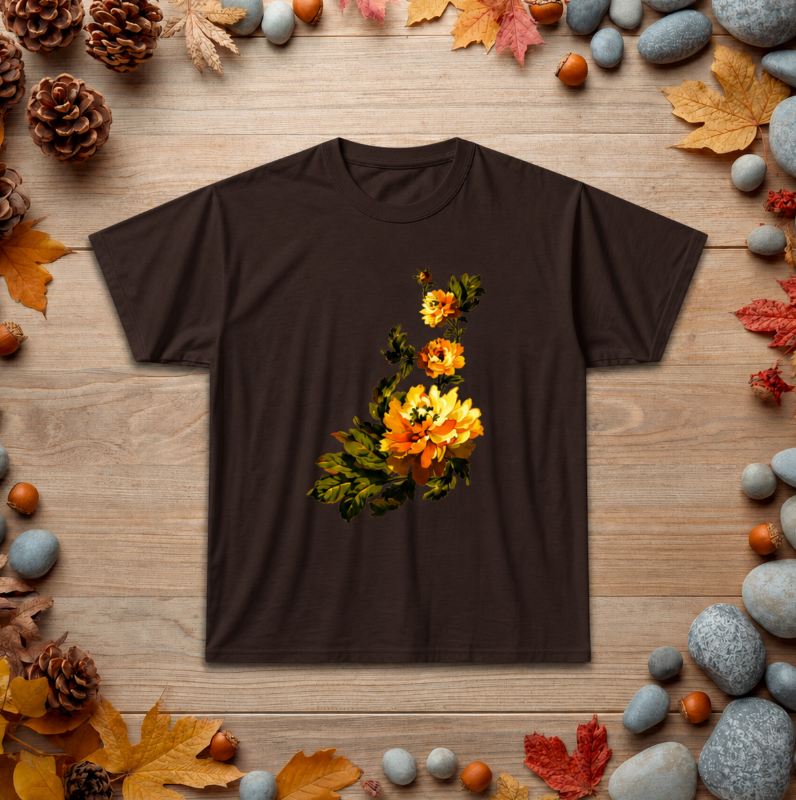 Floral Yellow Rose T‑Shirt — Vintage Garden Graphic Tee