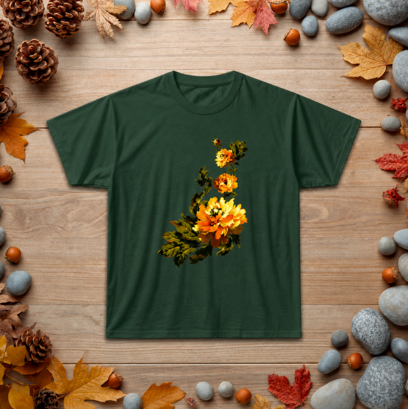 Floral Yellow Rose T‑Shirt — Vintage Garden Graphic Tee