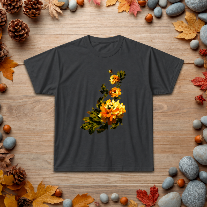 Floral Yellow Rose T‑Shirt — Vintage Garden Graphic Tee