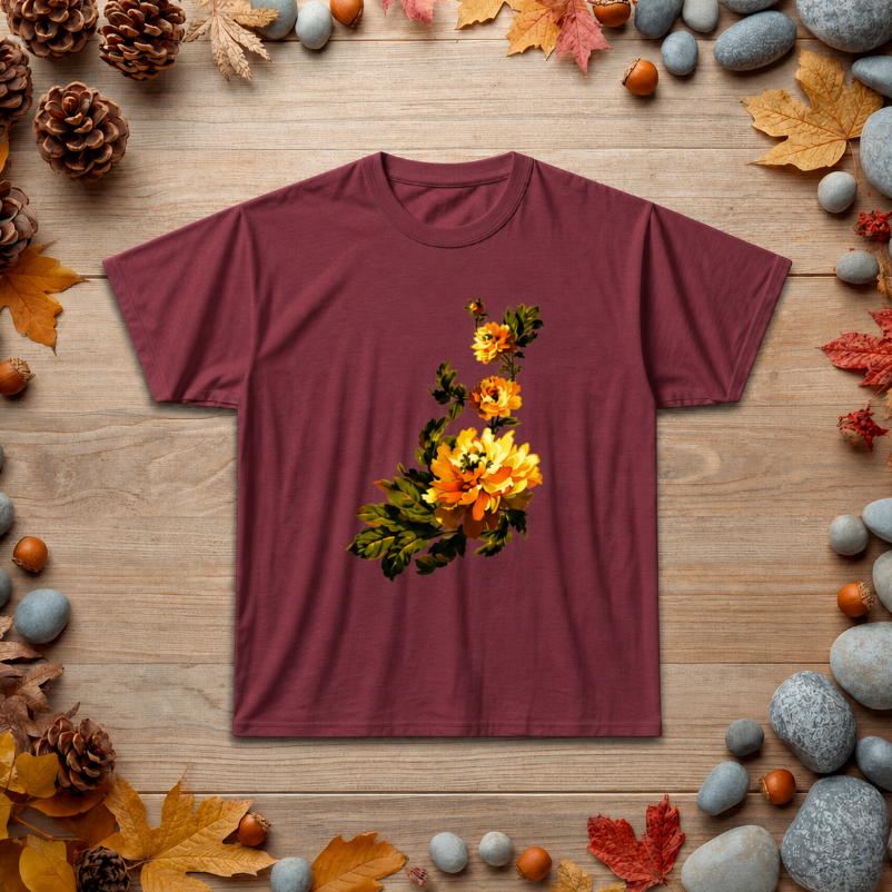 Floral Yellow Rose T‑Shirt — Vintage Garden Graphic Tee