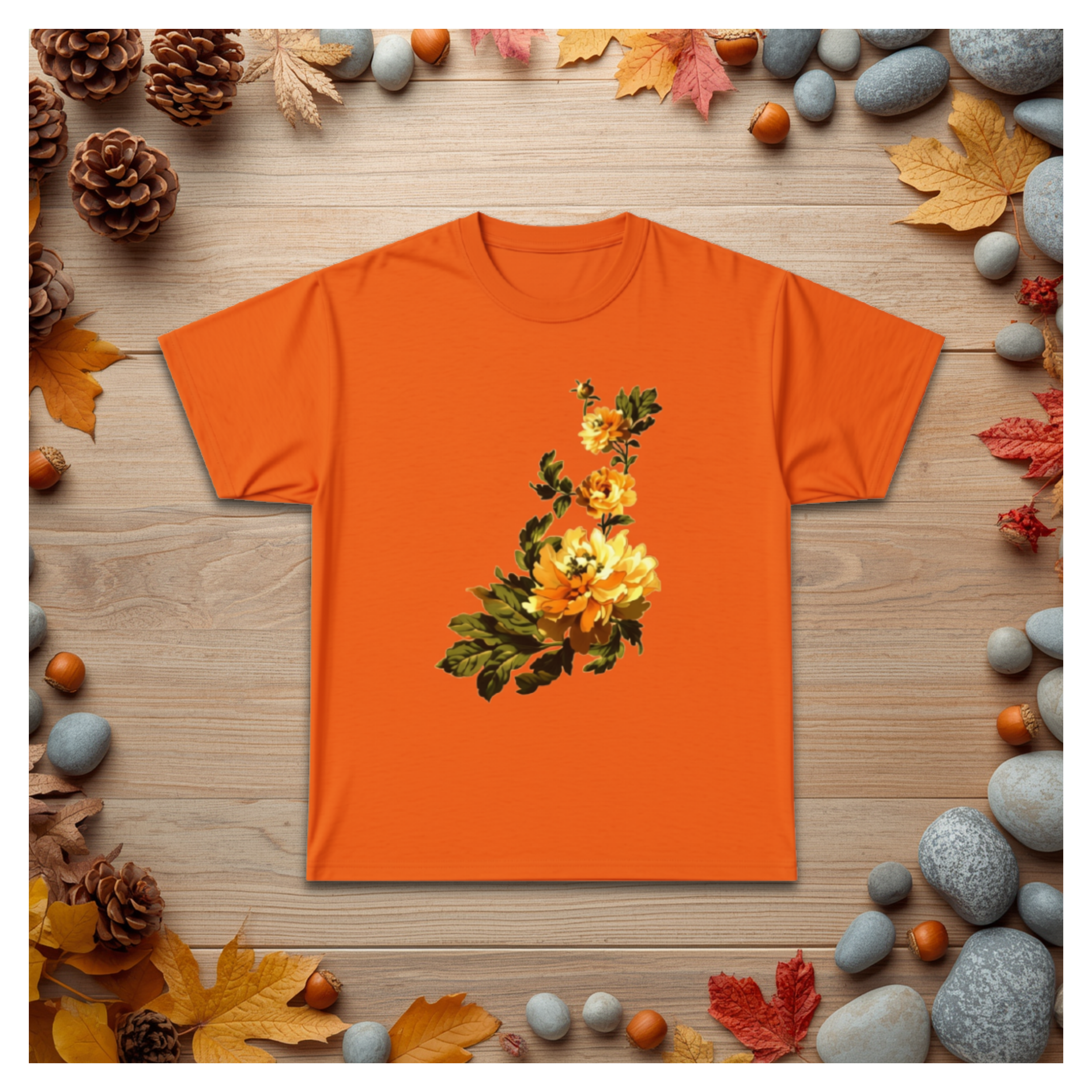 Floral Yellow Rose T‑Shirt — Vintage Garden Graphic Tee