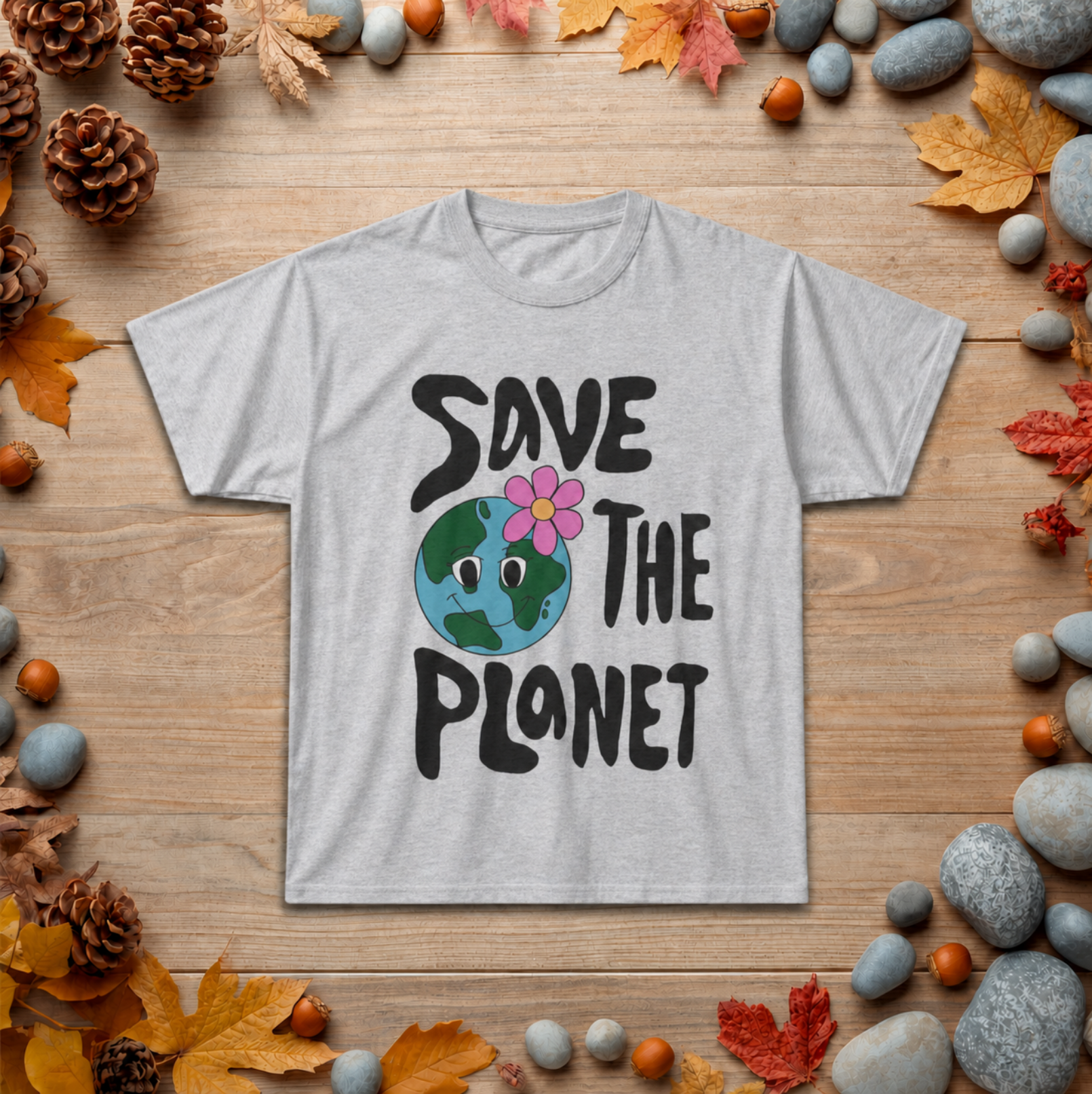 Save the Planet T-Shirt — Cute Earth Graphic Tee for Eco-Friendly Activists