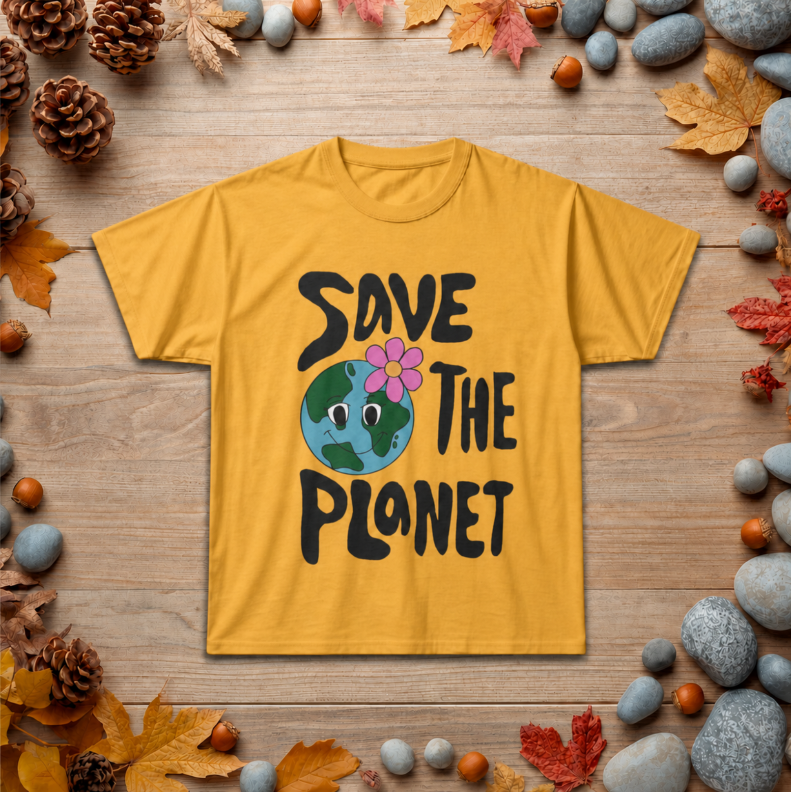 Save the Planet T-Shirt — Cute Earth Graphic Tee for Eco-Friendly Activists