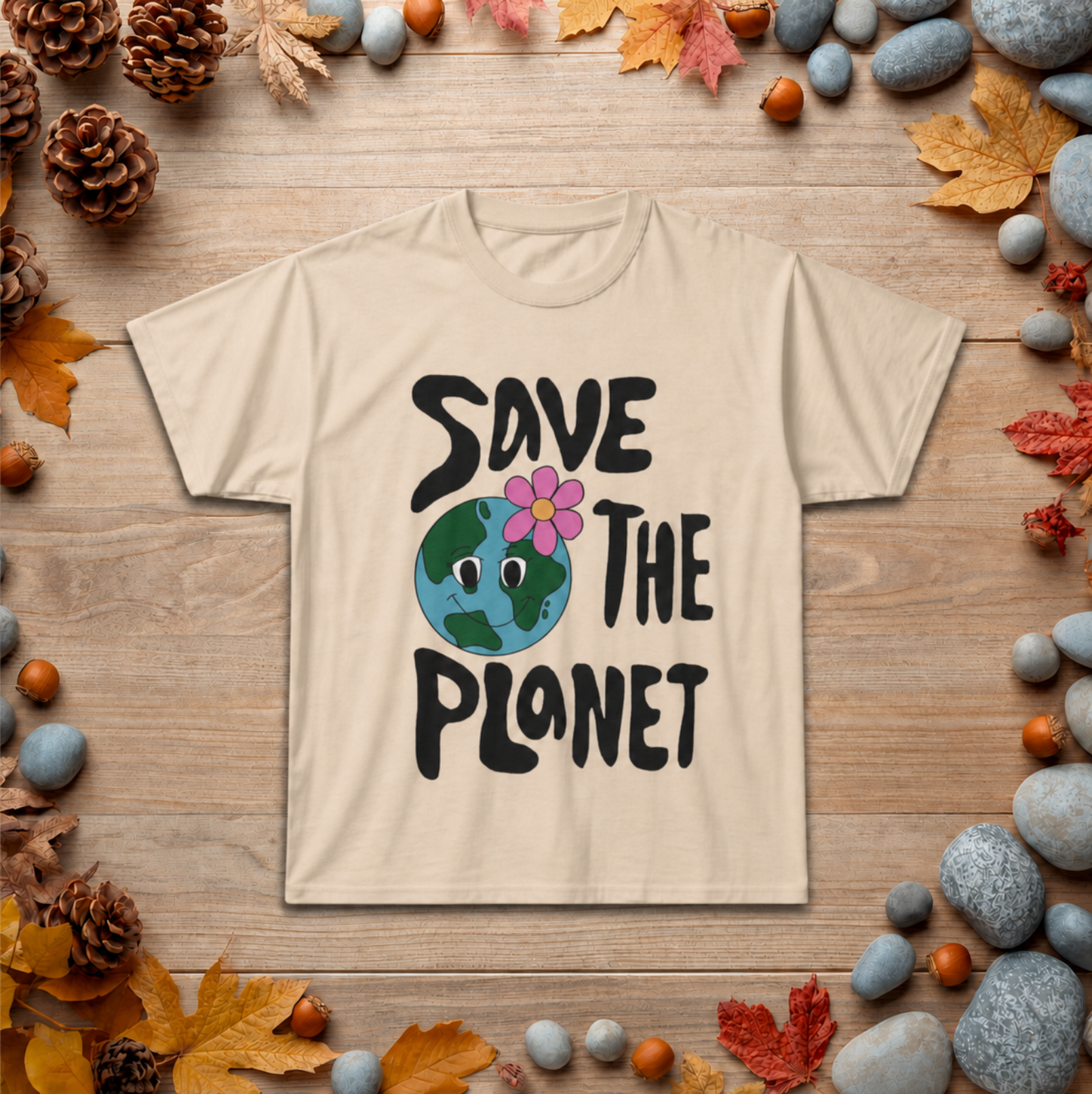 Save the Planet T-Shirt — Cute Earth Graphic Tee for Eco-Friendly Activists