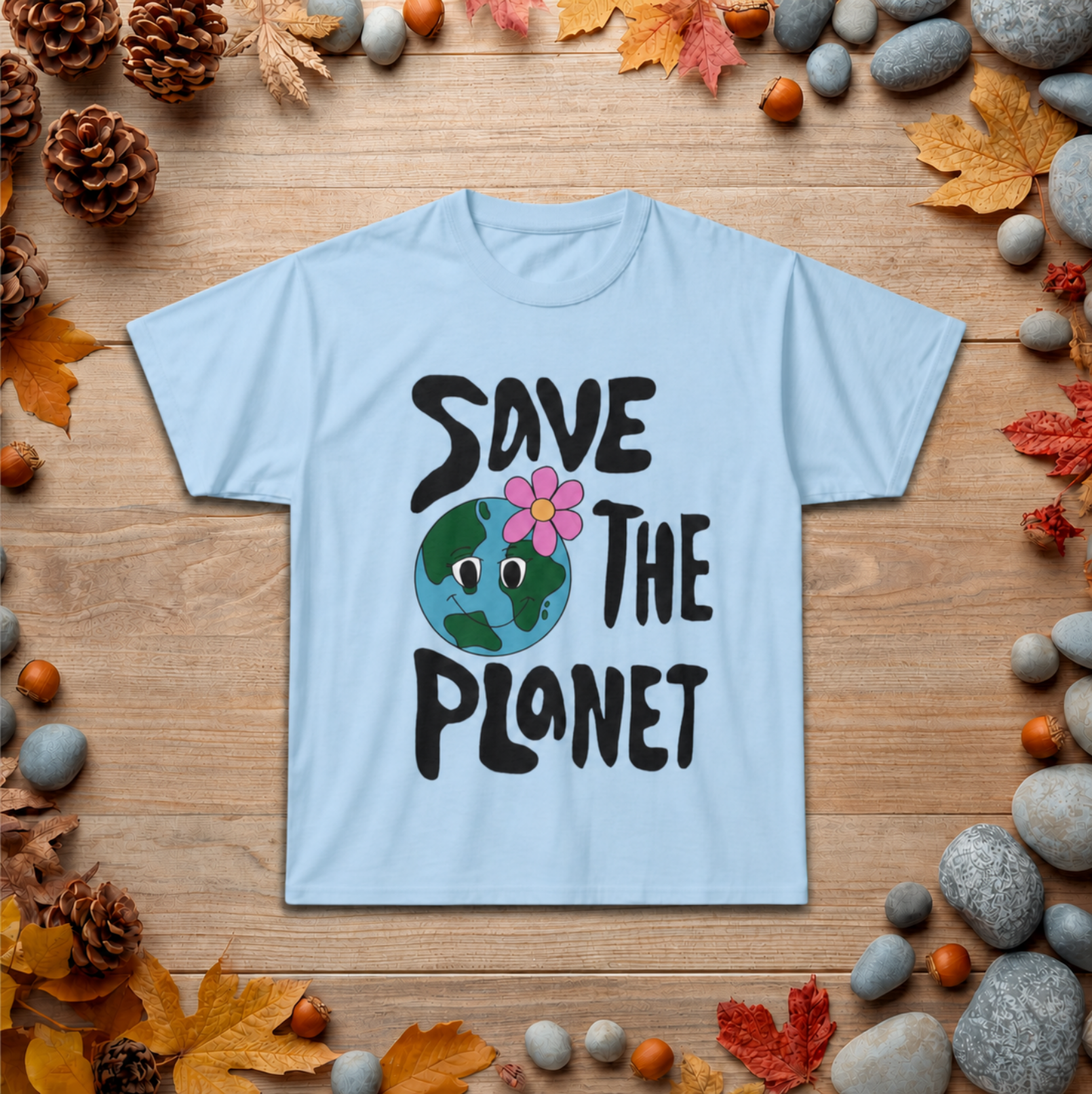 Save the Planet T-Shirt — Cute Earth Graphic Tee for Eco-Friendly Activists