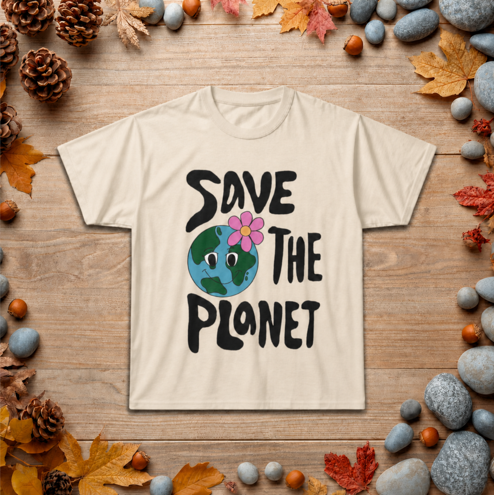 Save the Planet T-Shirt — Cute Earth Graphic Tee for Eco-Friendly Activists