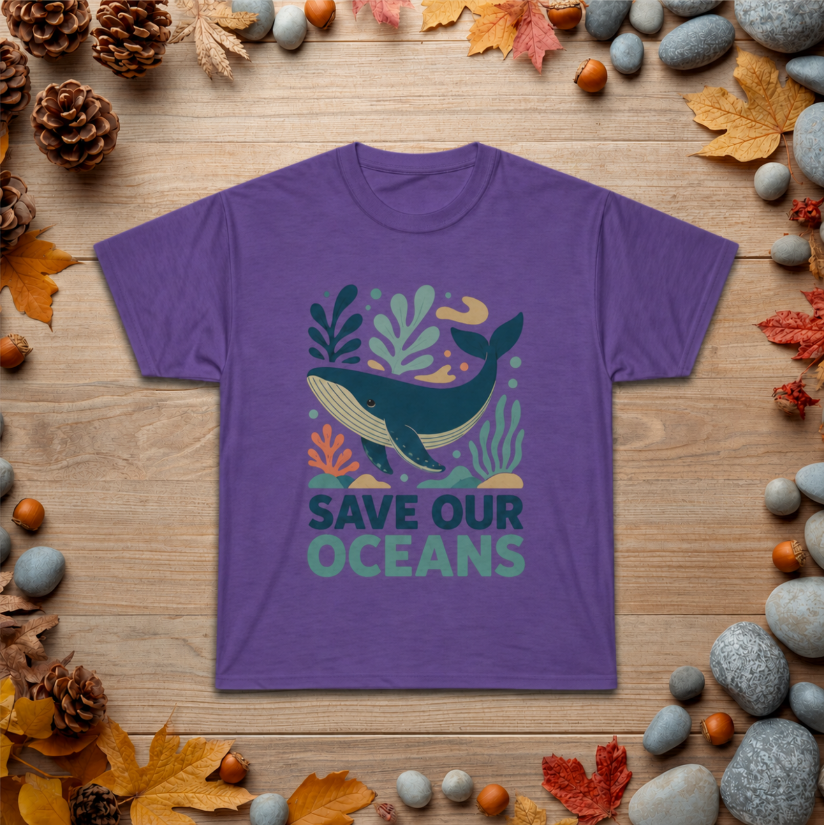 Protect Our Oceans Whale Tee — Eco Awareness Graphic T-Shirt