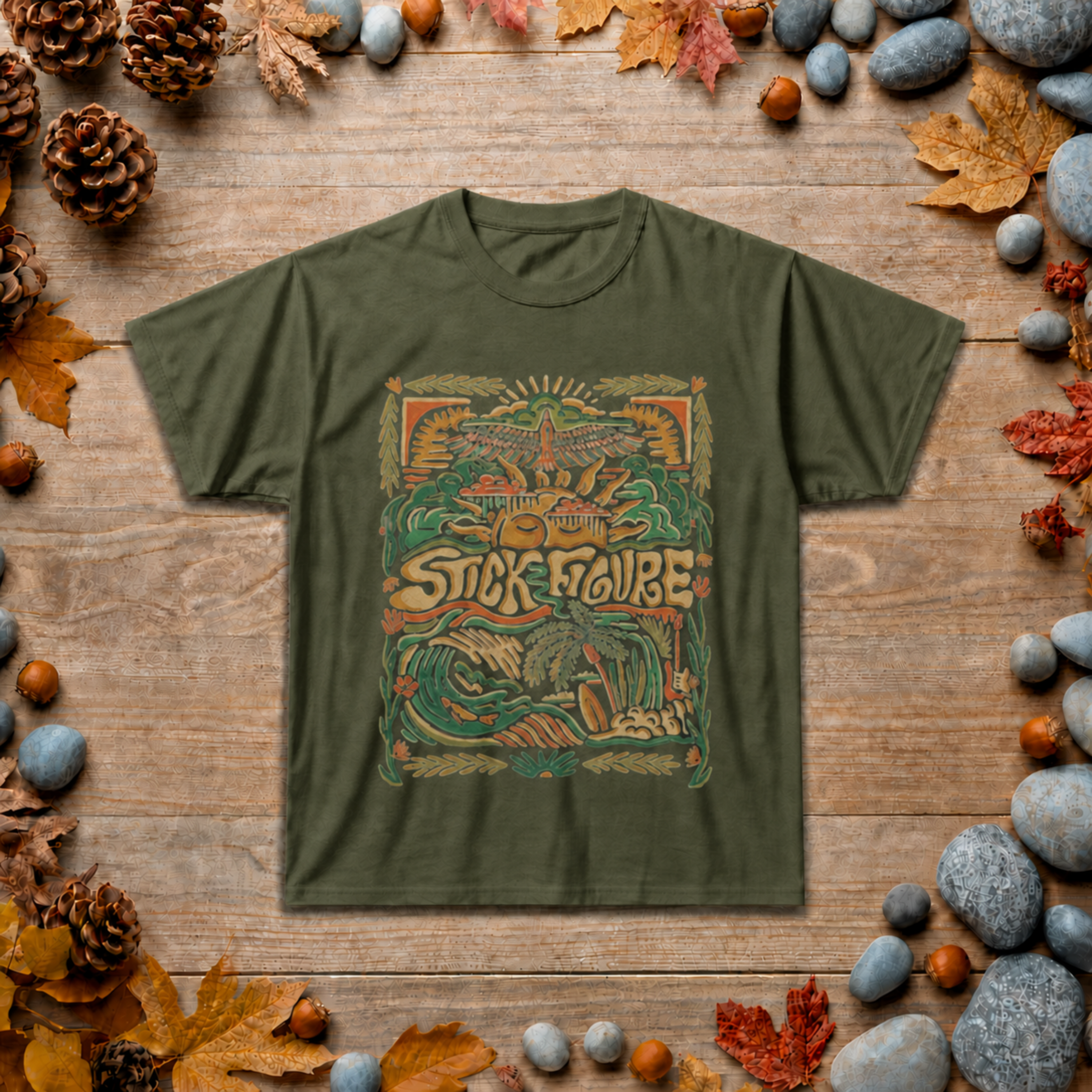 Stickerbabe Graphic Tee — Vintage Tropical Surf Band T-Shirt