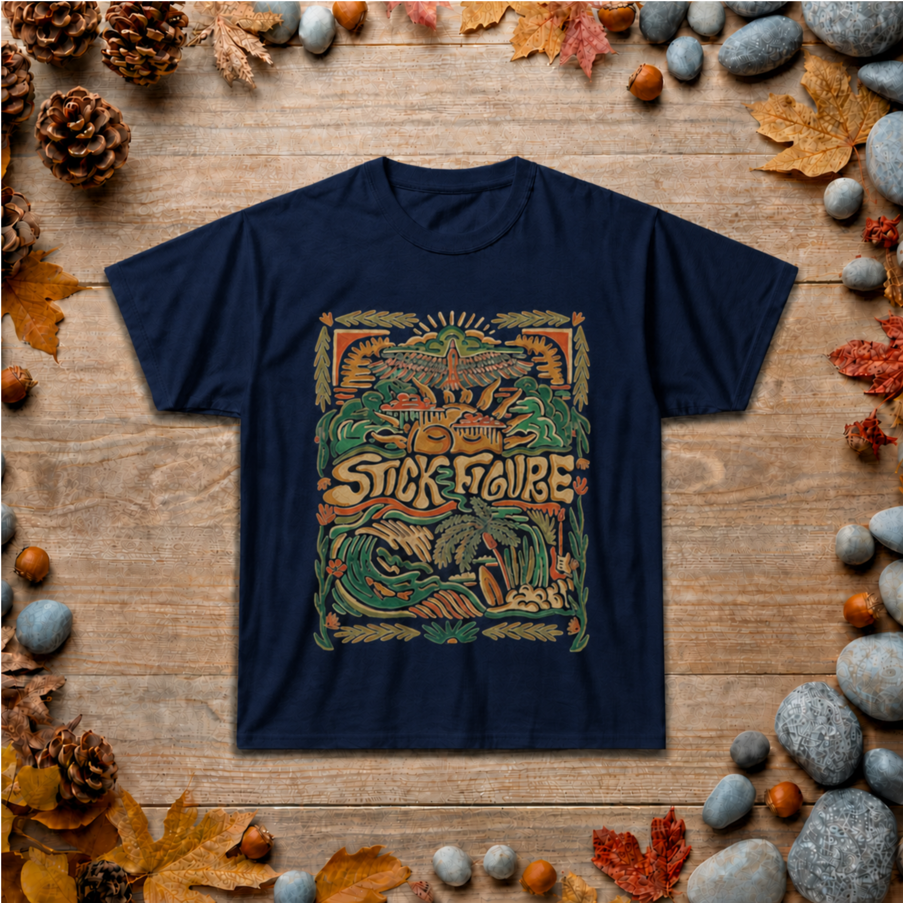 Stickerbabe Graphic Tee — Vintage Tropical Surf Band T-Shirt