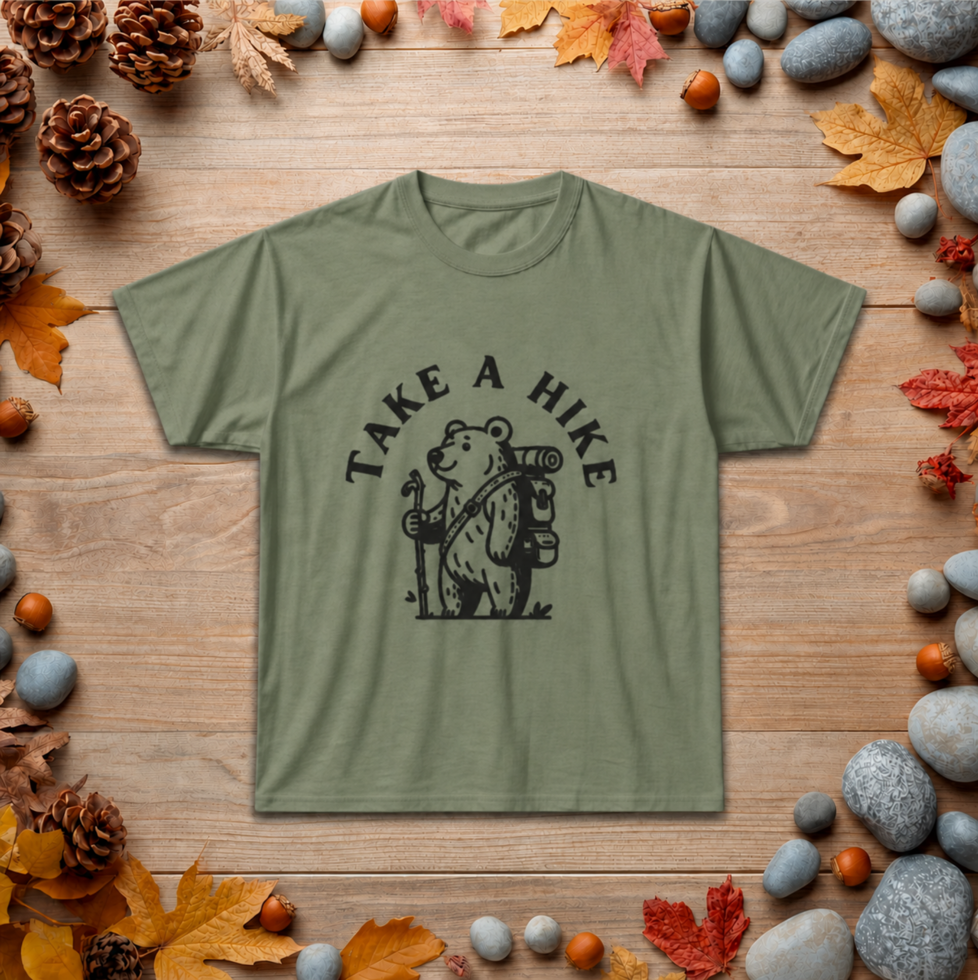 Take A Hike Bear T-Shirt — Funny Outdoors Hiking Graphic Tee