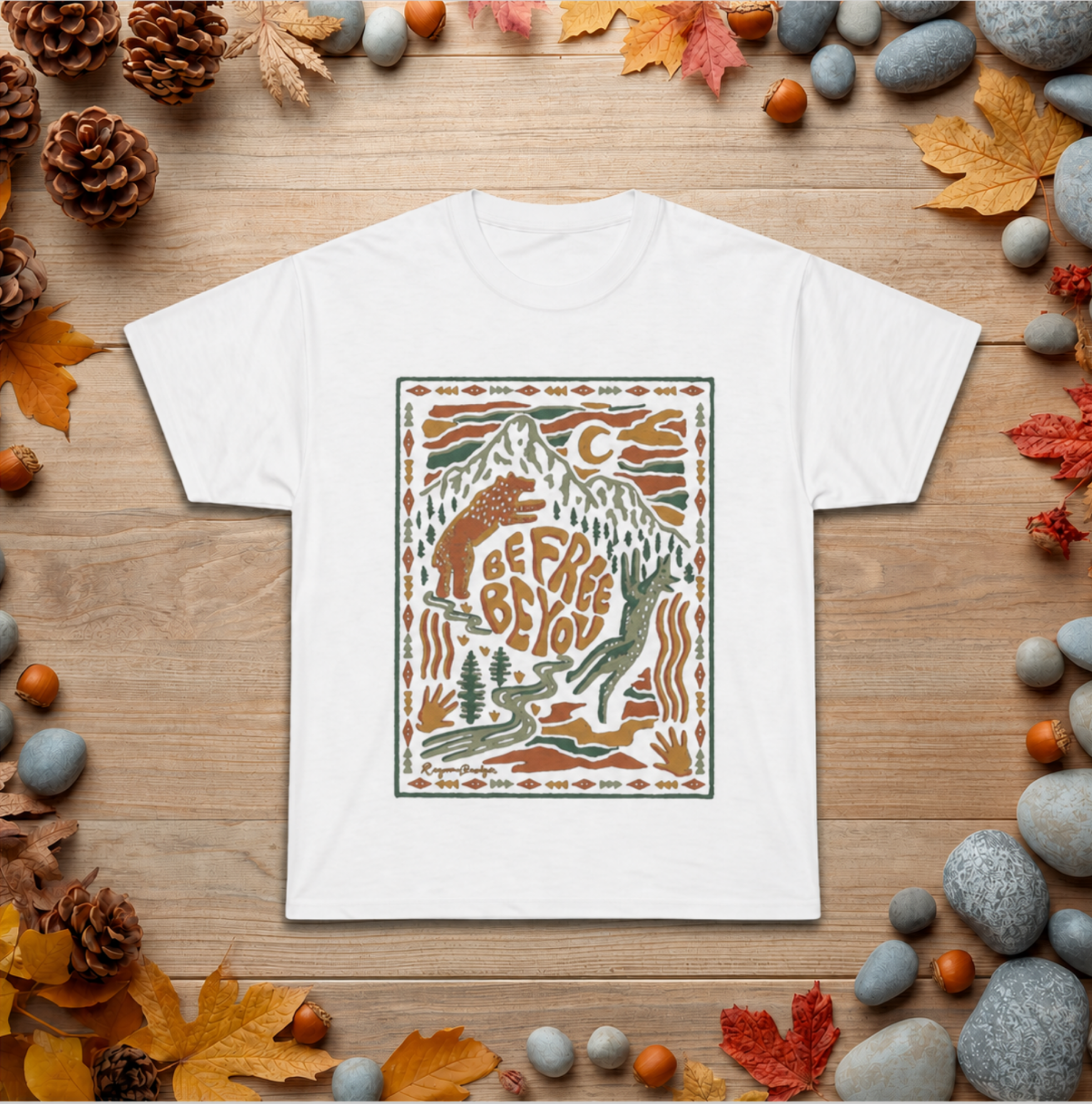 Be Free, Be You Mountain Tee — Retro Outdoor Graphic T-Shirt