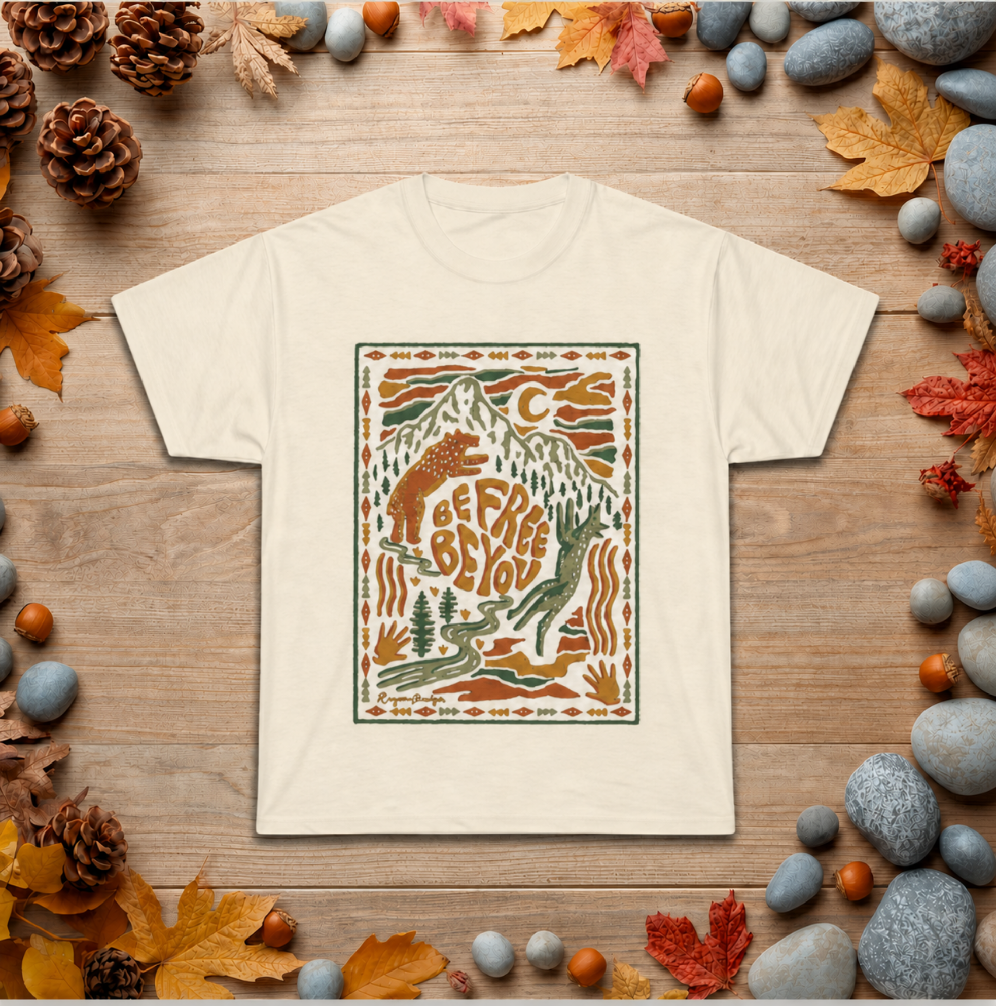 Be Free, Be You Mountain Tee — Retro Outdoor Graphic T-Shirt