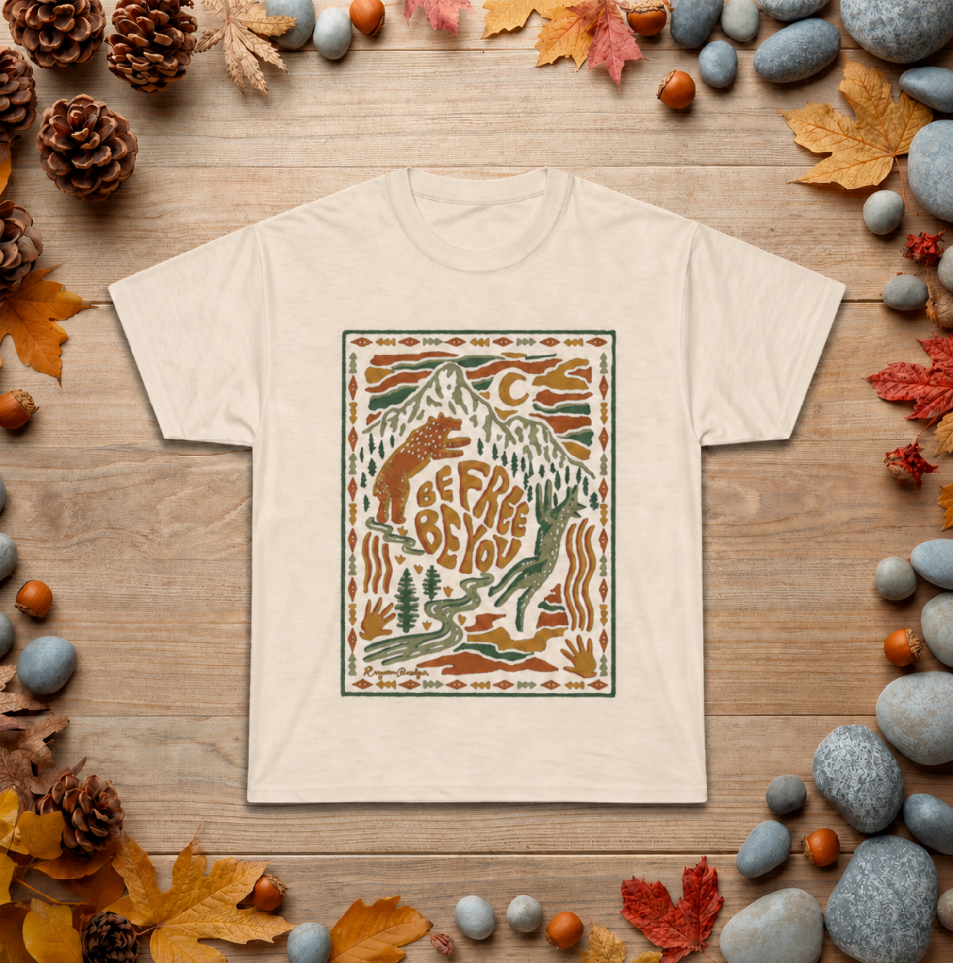 Be Free, Be You Mountain Tee — Retro Outdoor Graphic T-Shirt