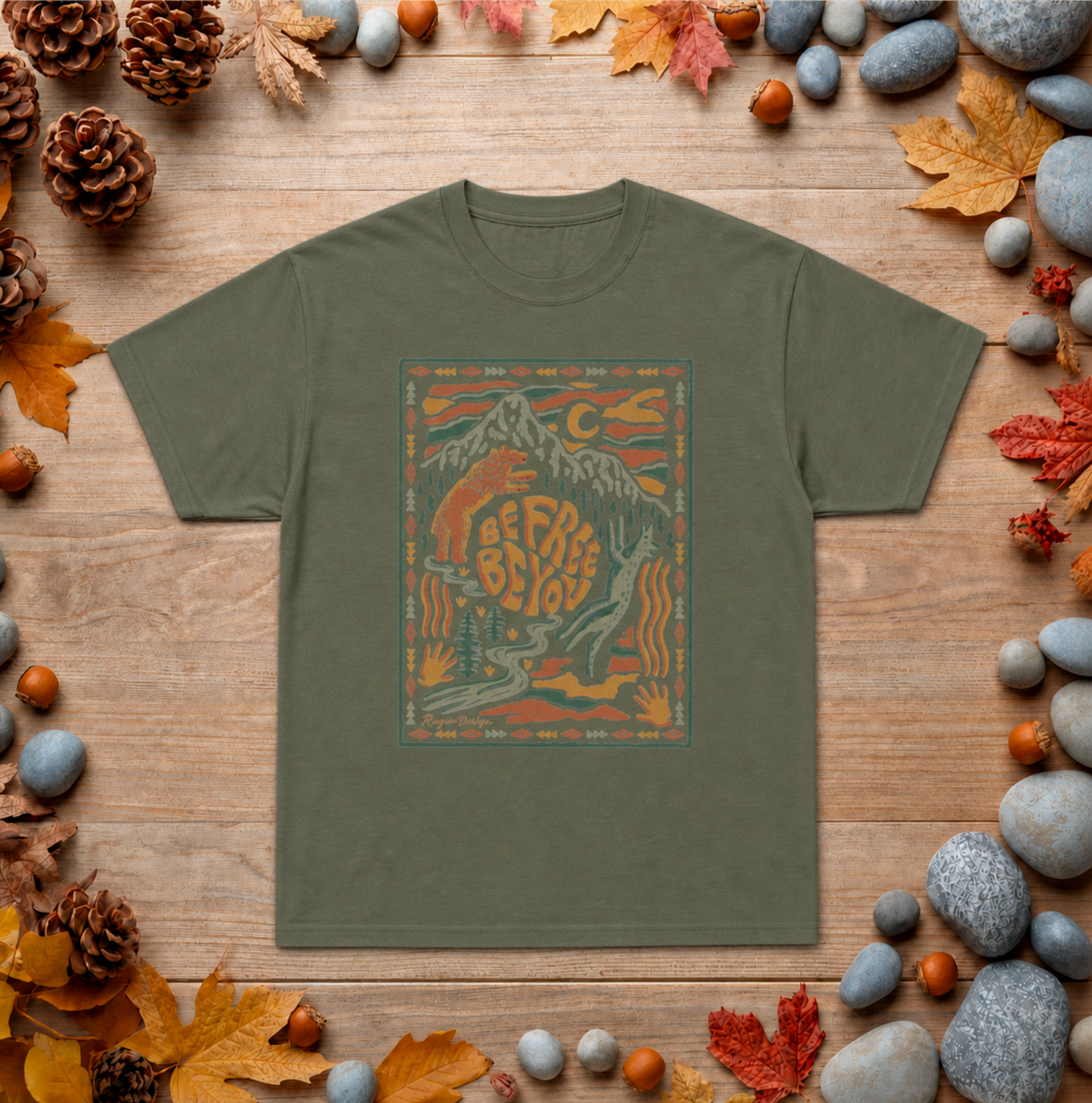 Be Free, Be You Mountain Tee — Retro Outdoor Graphic T-Shirt