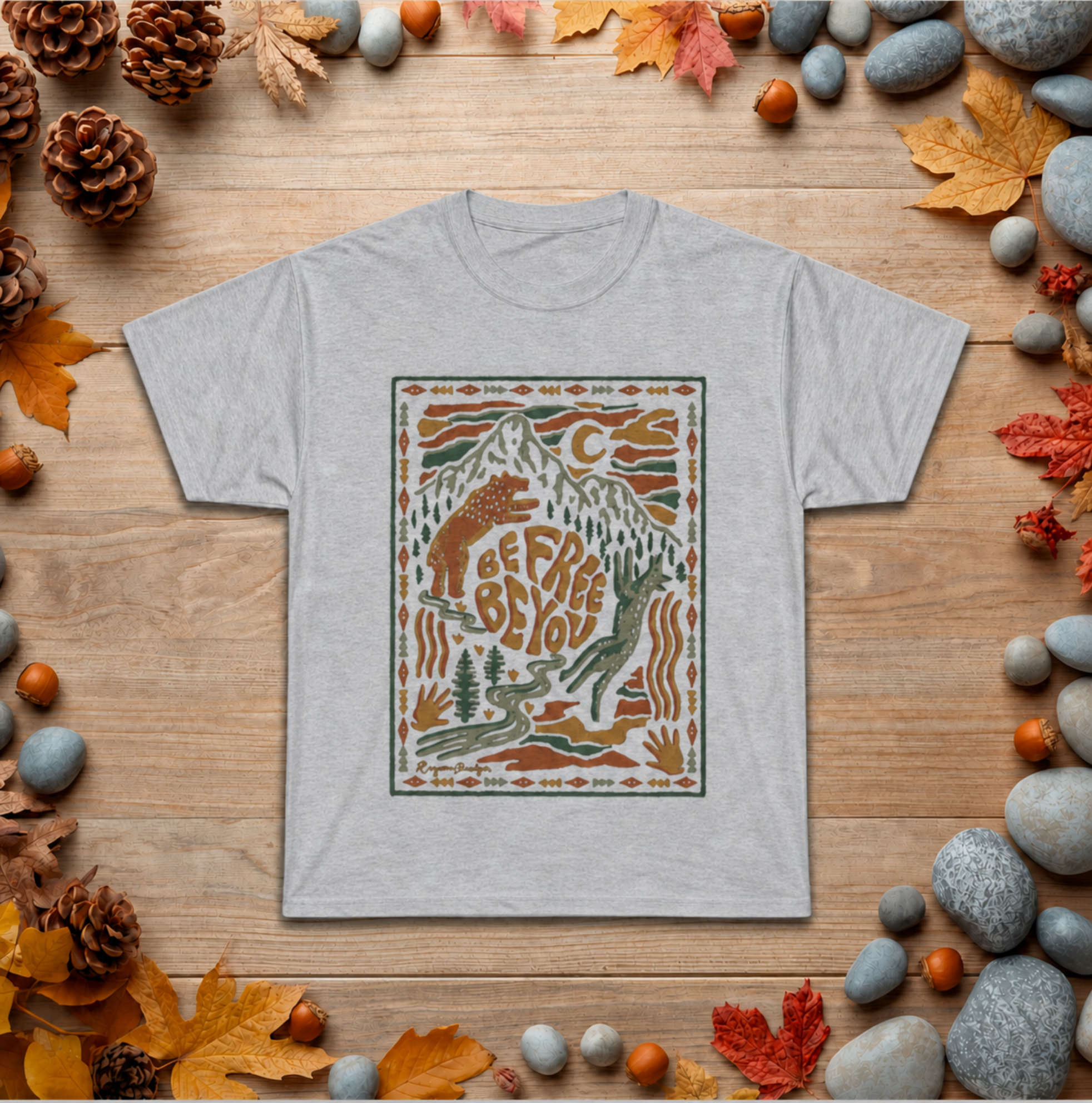 Be Free, Be You Mountain Tee — Retro Outdoor Graphic T-Shirt