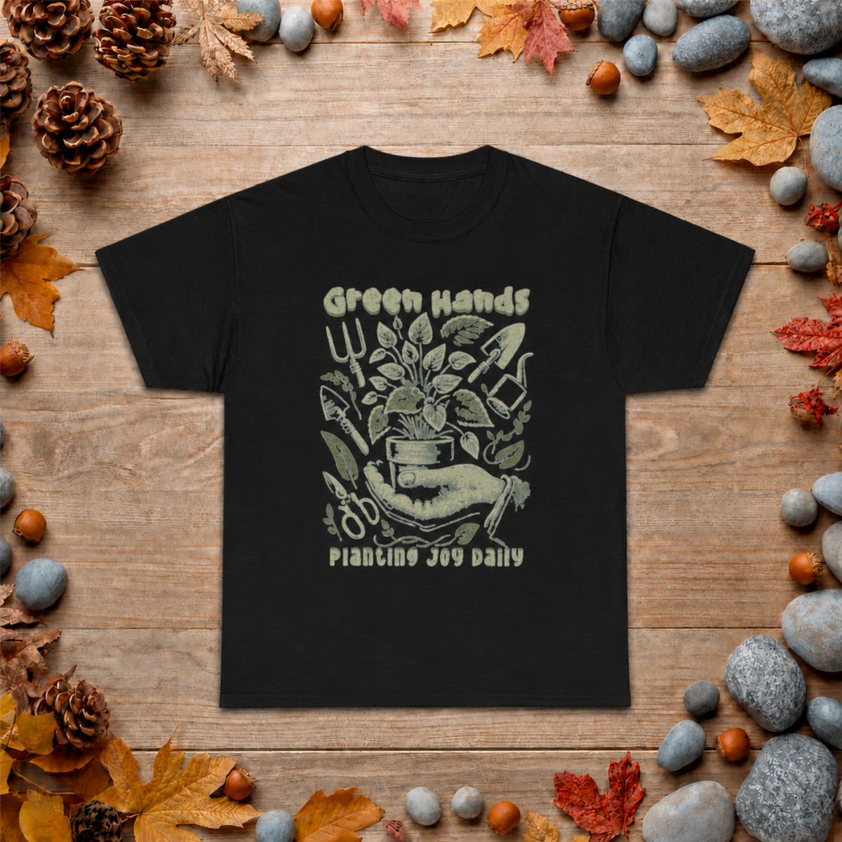 Gardening Graphic Tee — "Green Hands, Planting for Daily" Plant Lover T-Shirt