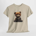 Bear shirt with a painterly bear cub illustration