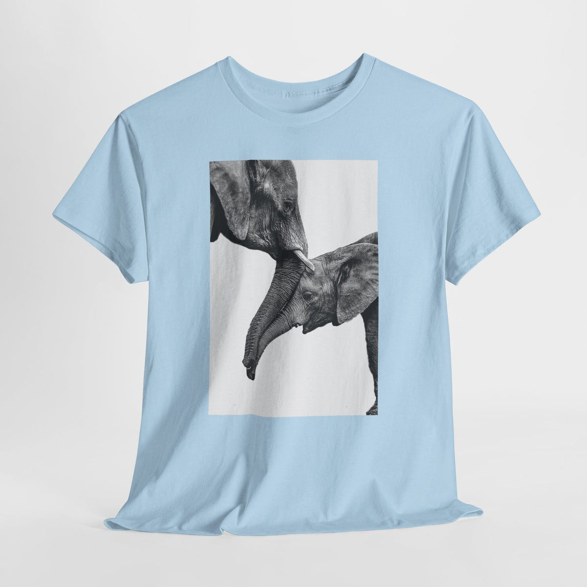 Elephant t-shirt with a black-and-white elephant photograph