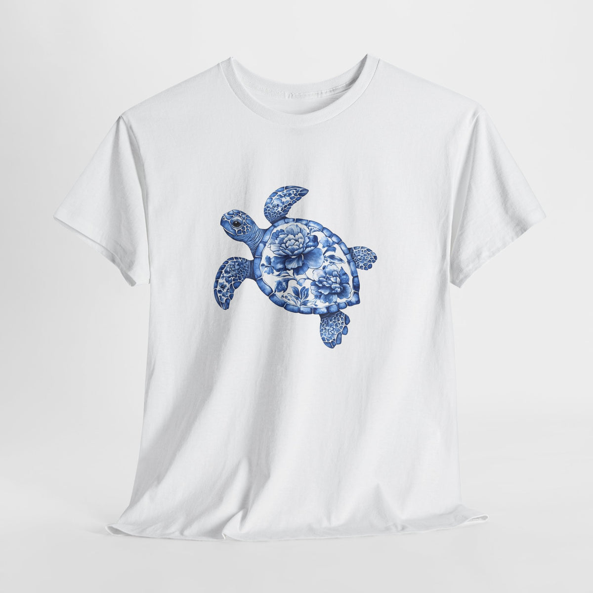 Sea turtle t-shirt with a hand-painted blue watercolor sea turtle