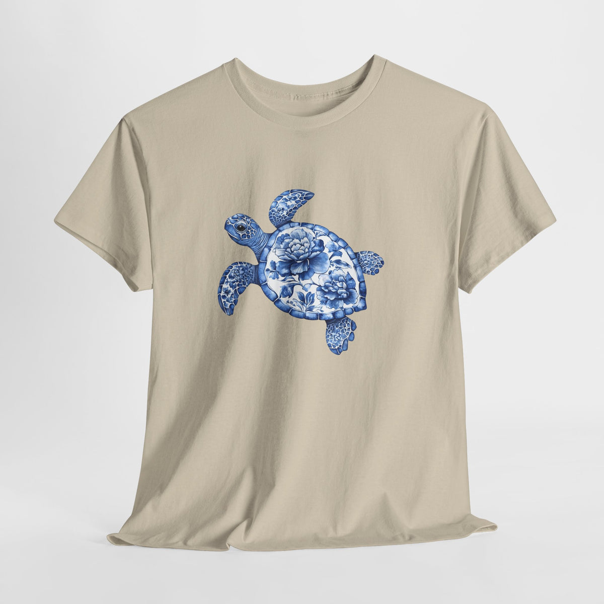 Sea turtle t-shirt with a hand-painted blue watercolor sea turtle
