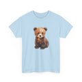 Baby bear t-shirt with a painterly watercolor bear in warm browns