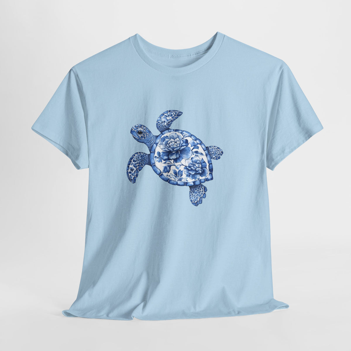 Sea turtle t-shirt with a hand-painted blue watercolor sea turtle