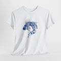 Koi fish t-shirt with a blue watercolor koi swimming in a circle
